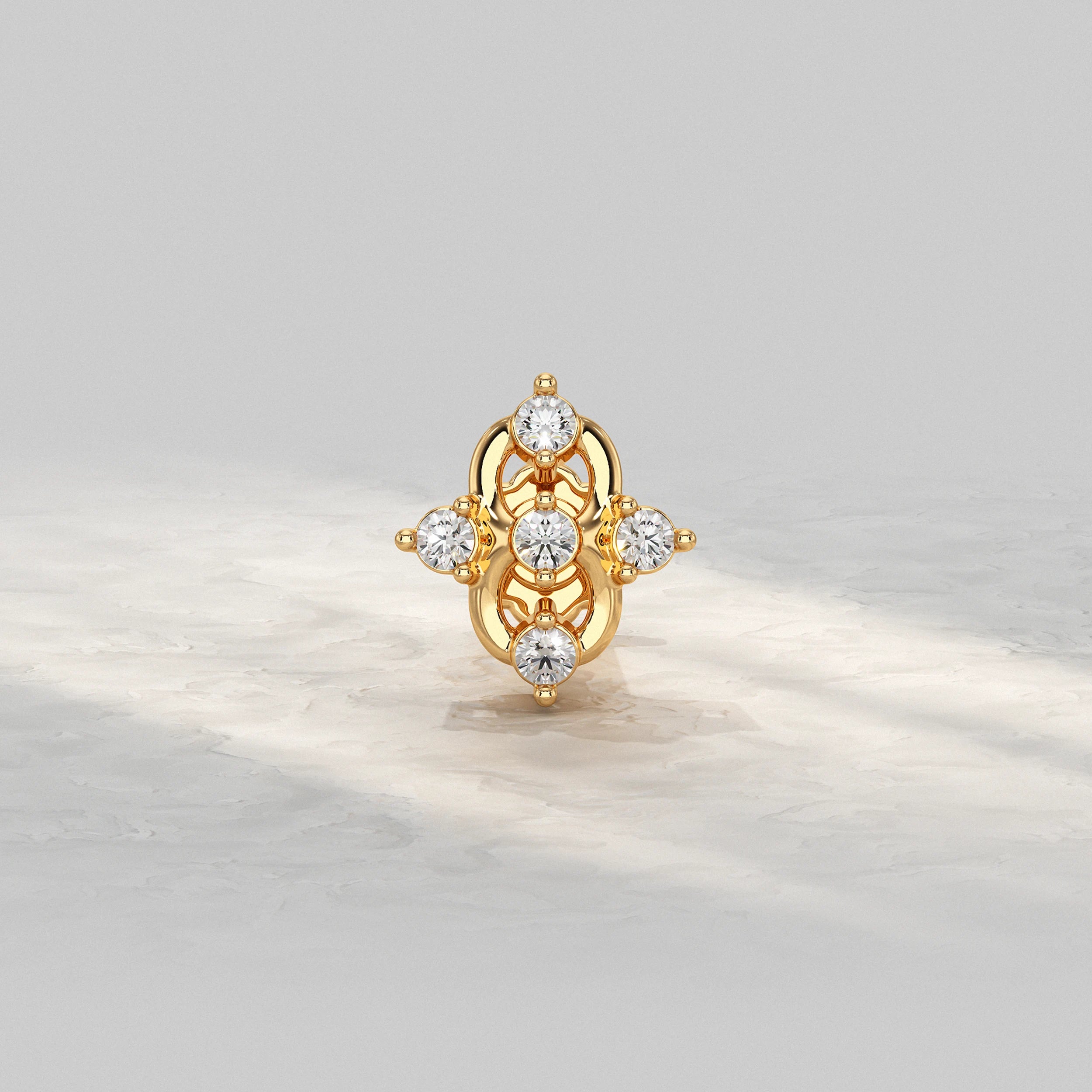 Round Cluster Diamond Nose Pin Nose Pin