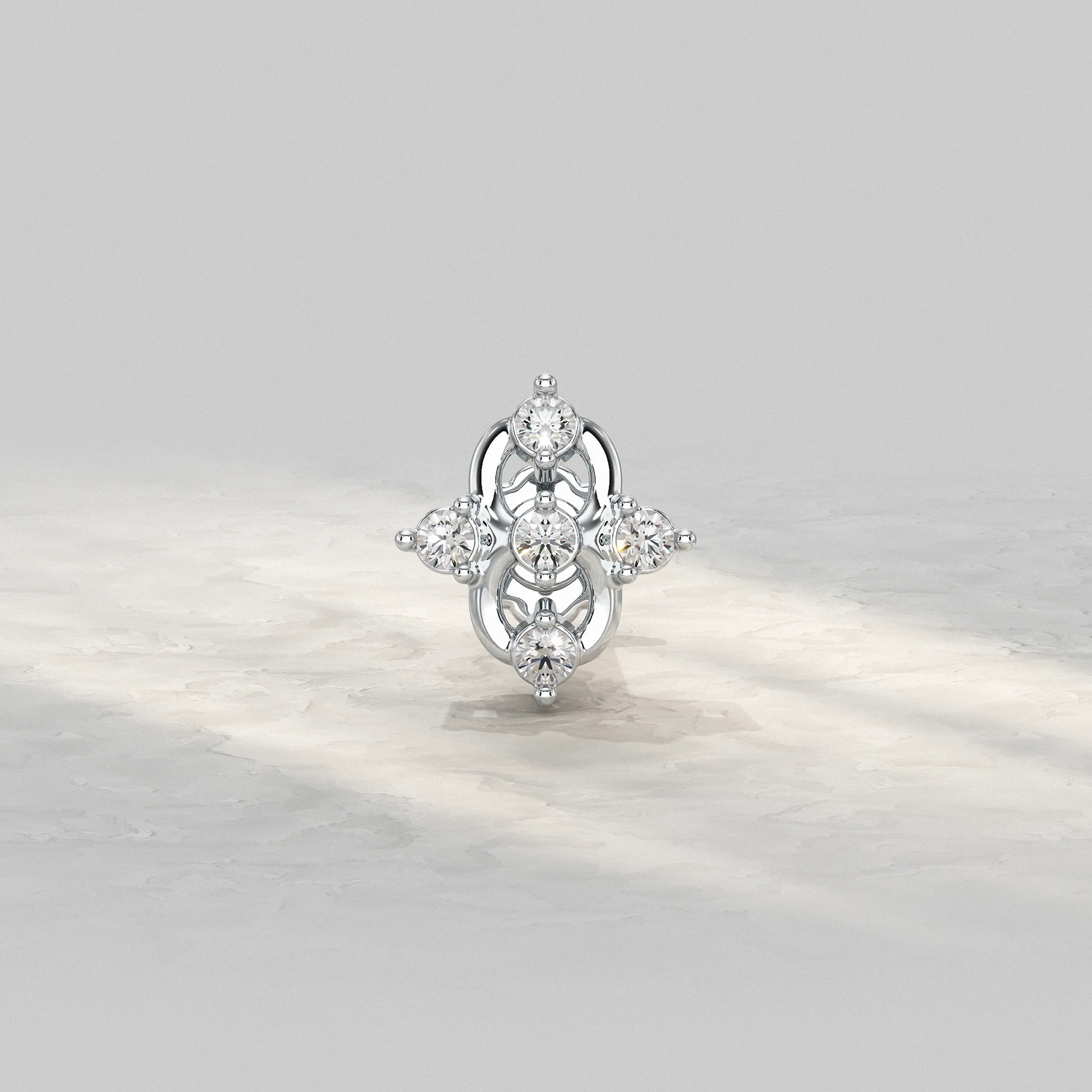 Round Cluster Diamond Nose Pin Nose Pin