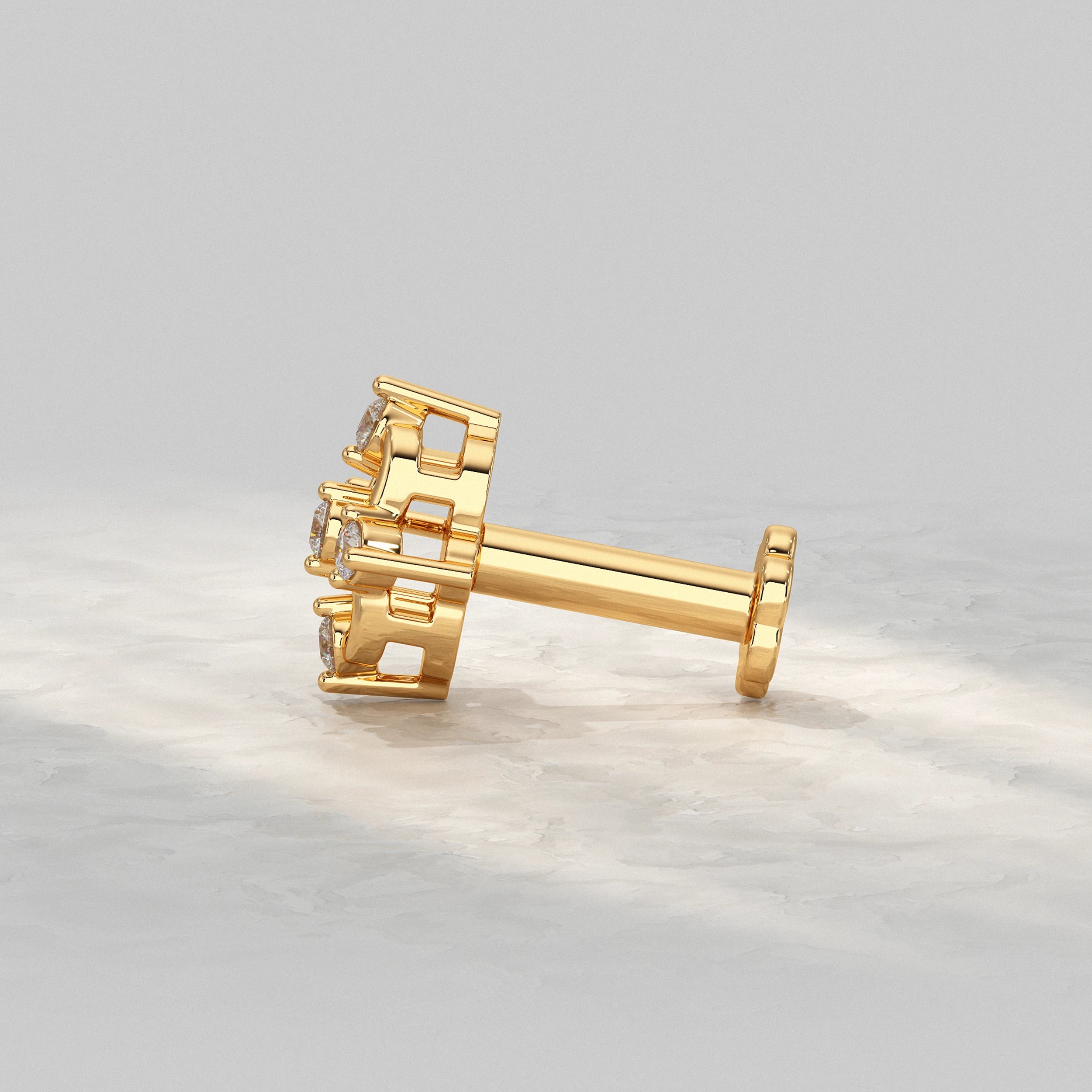 Round Cluster Diamond Nose Pin Nose Pin