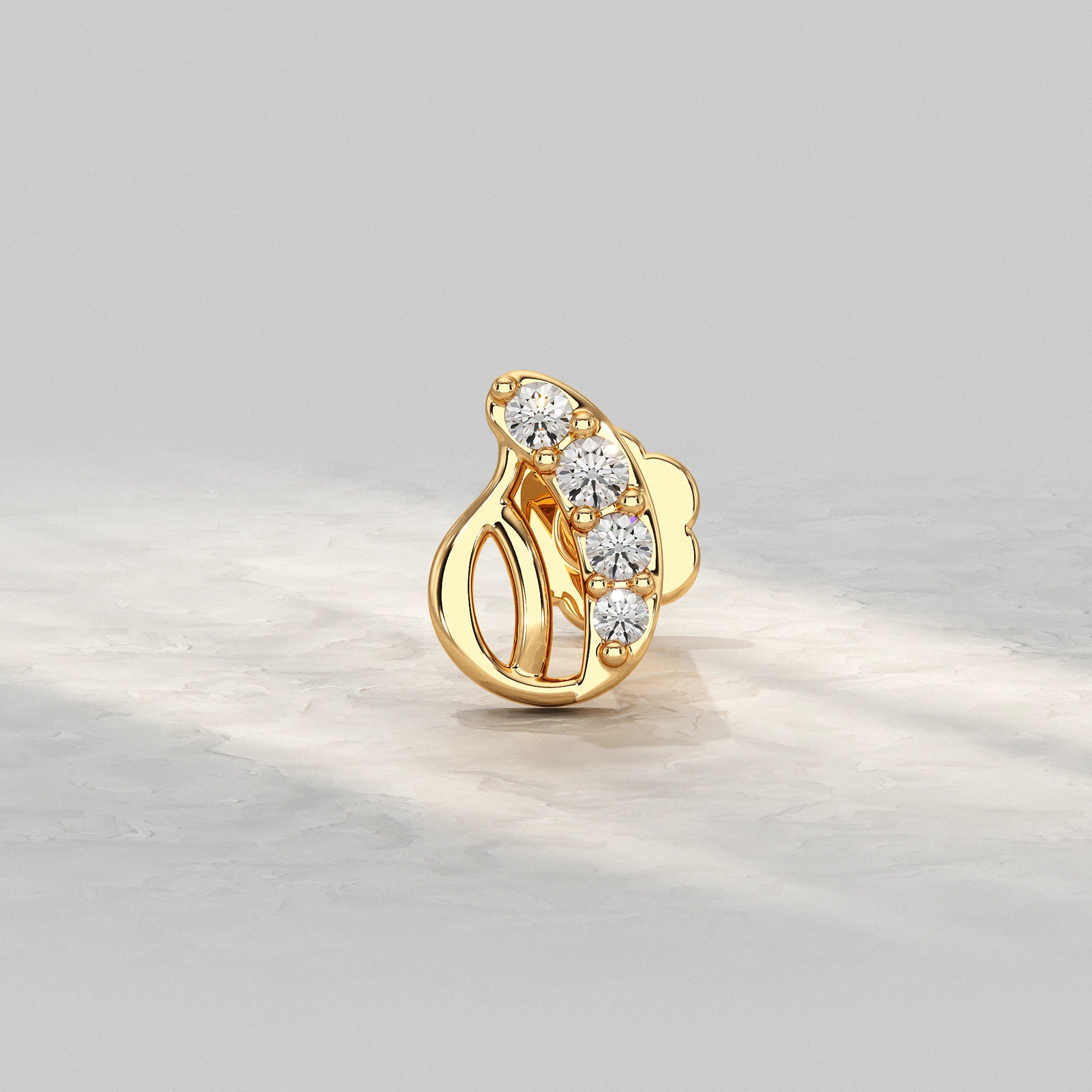 Paisley Round Diamond Nose Pin Nose Pin