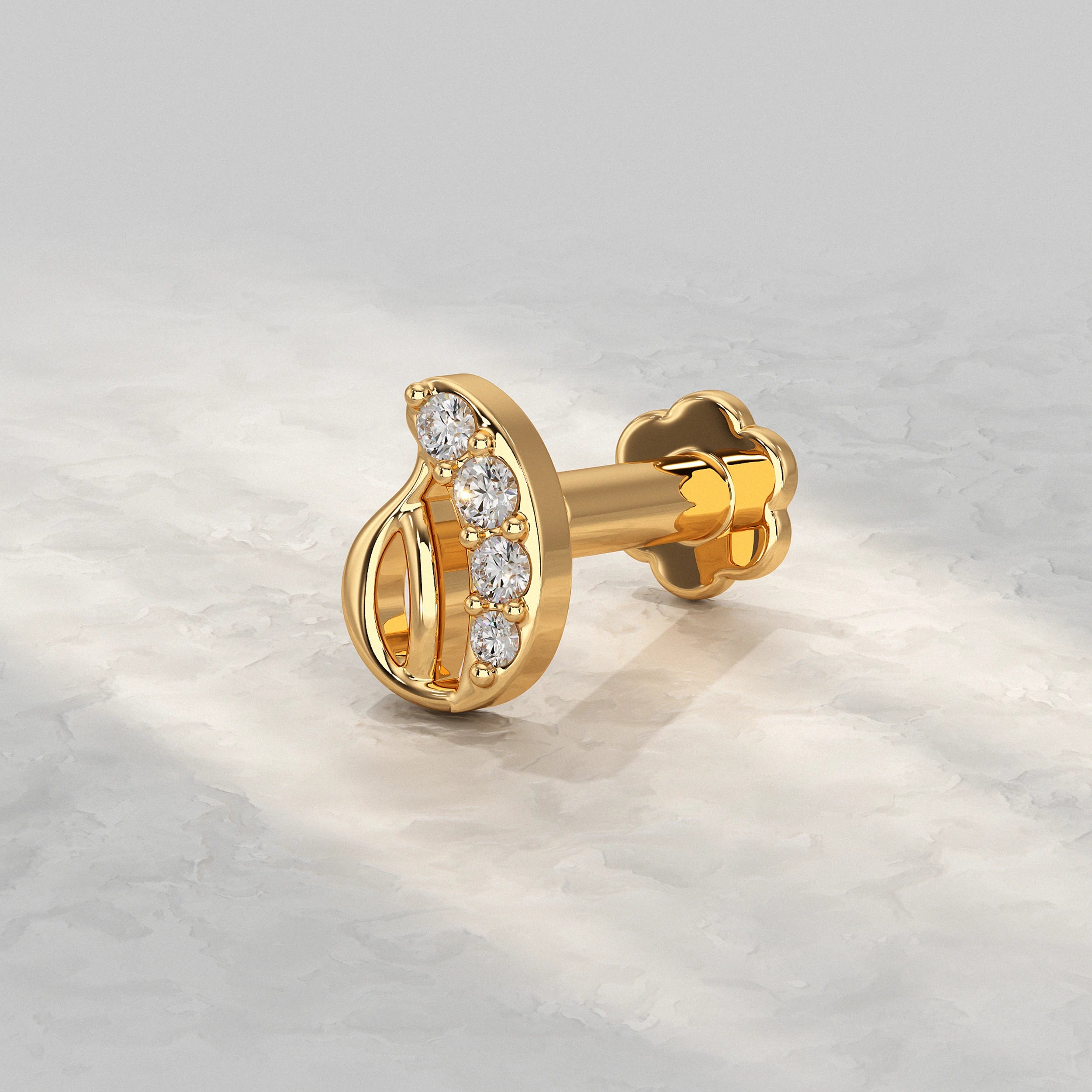 Paisley Round Diamond Nose Pin Nose Pin