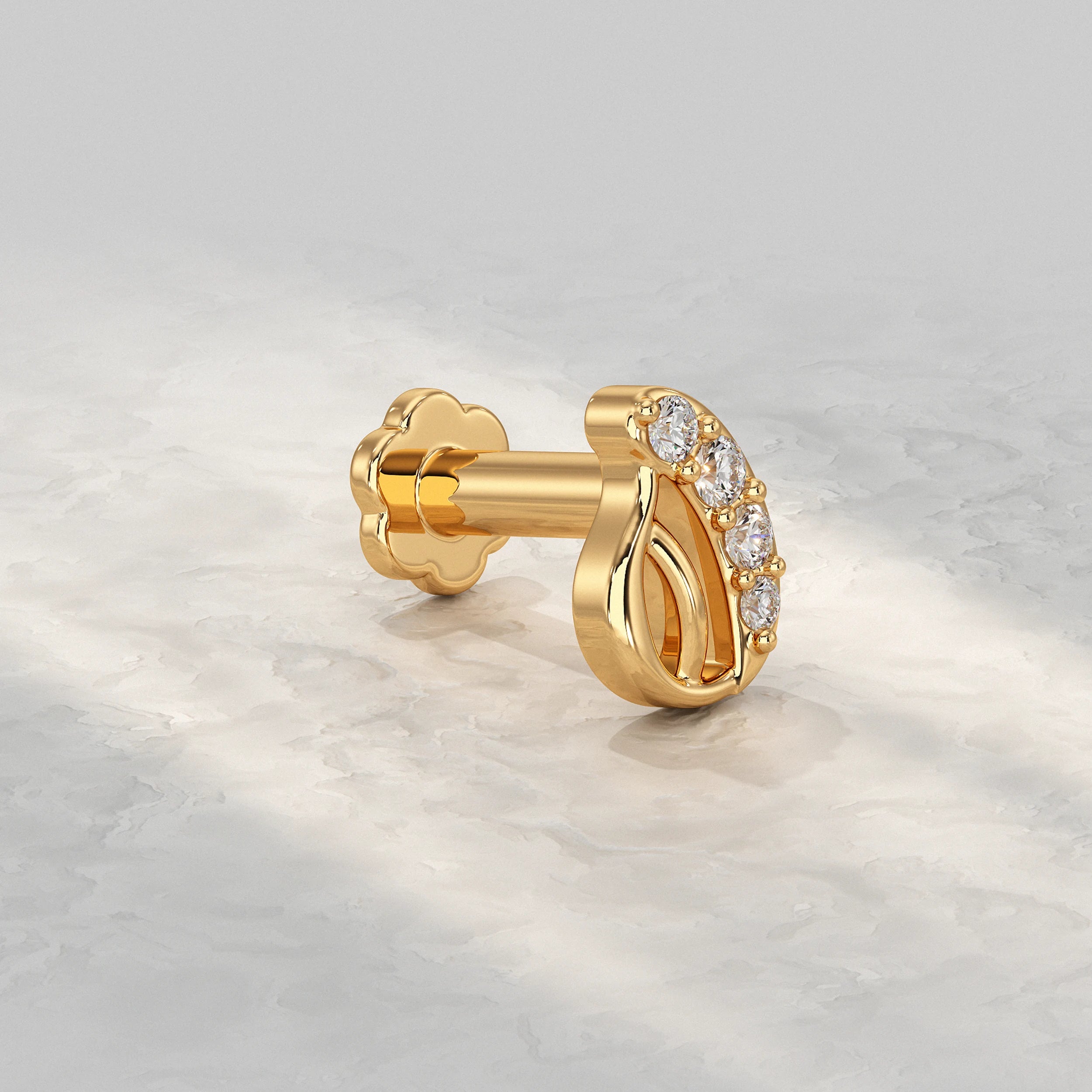 Paisley Round Diamond Nose Pin Nose Pin