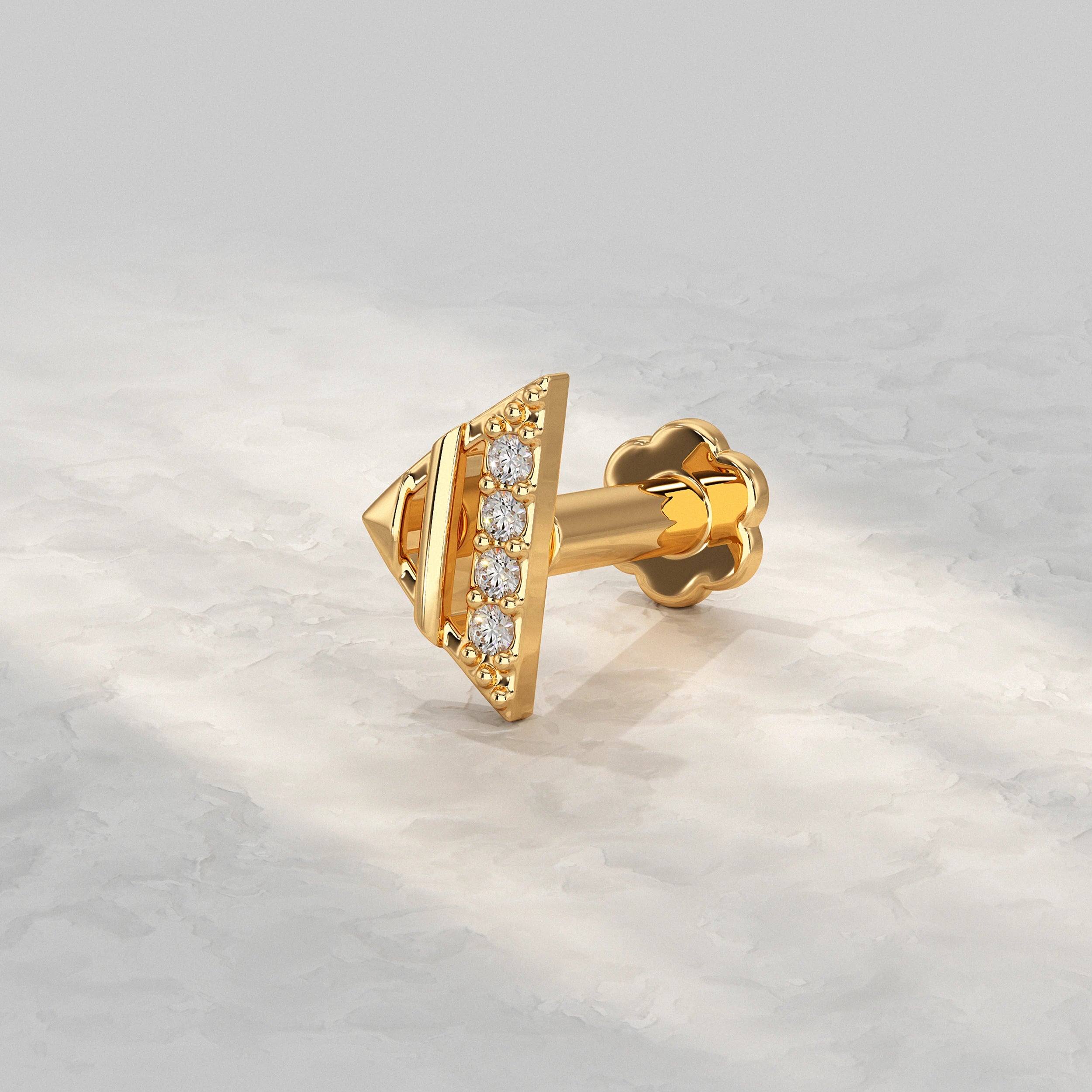 Modern Diamond Arrow Nose Pin Nose Pin