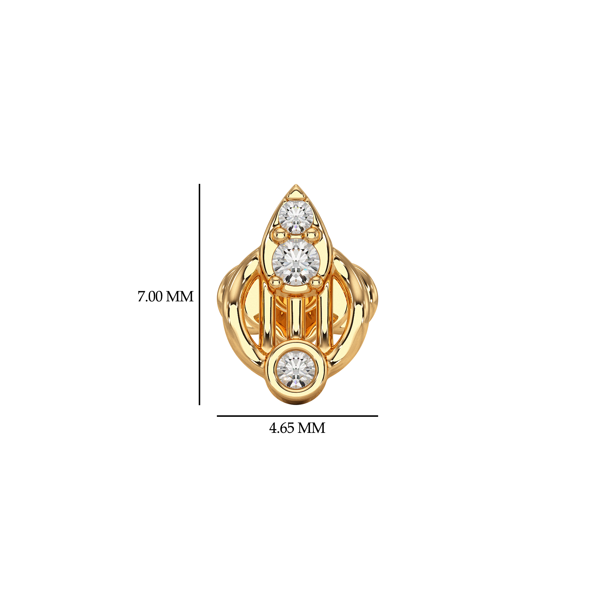 Teardrop Diamond Cluster Nose Pin Nose Pin
