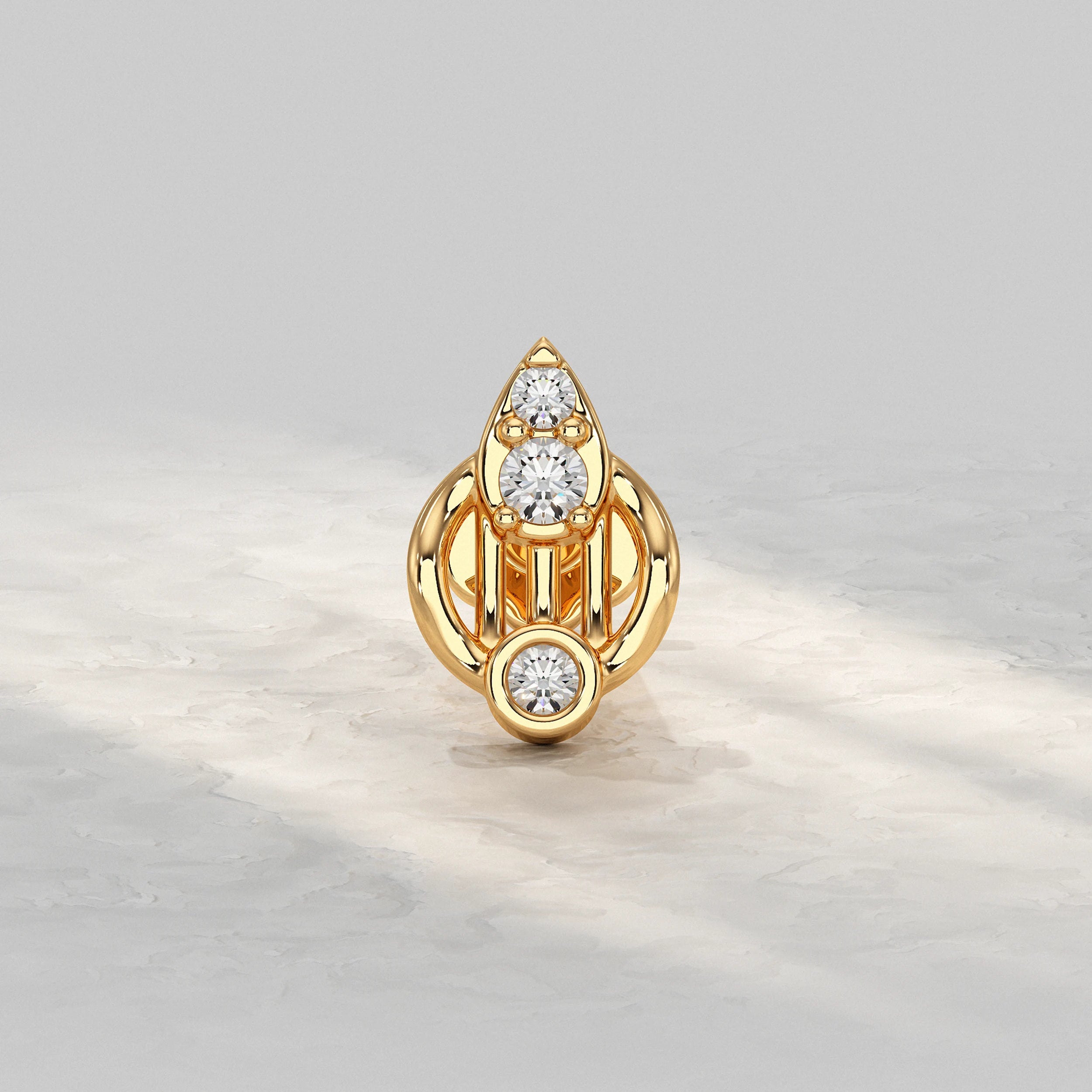 Teardrop Diamond Cluster Nose Pin Nose Pin