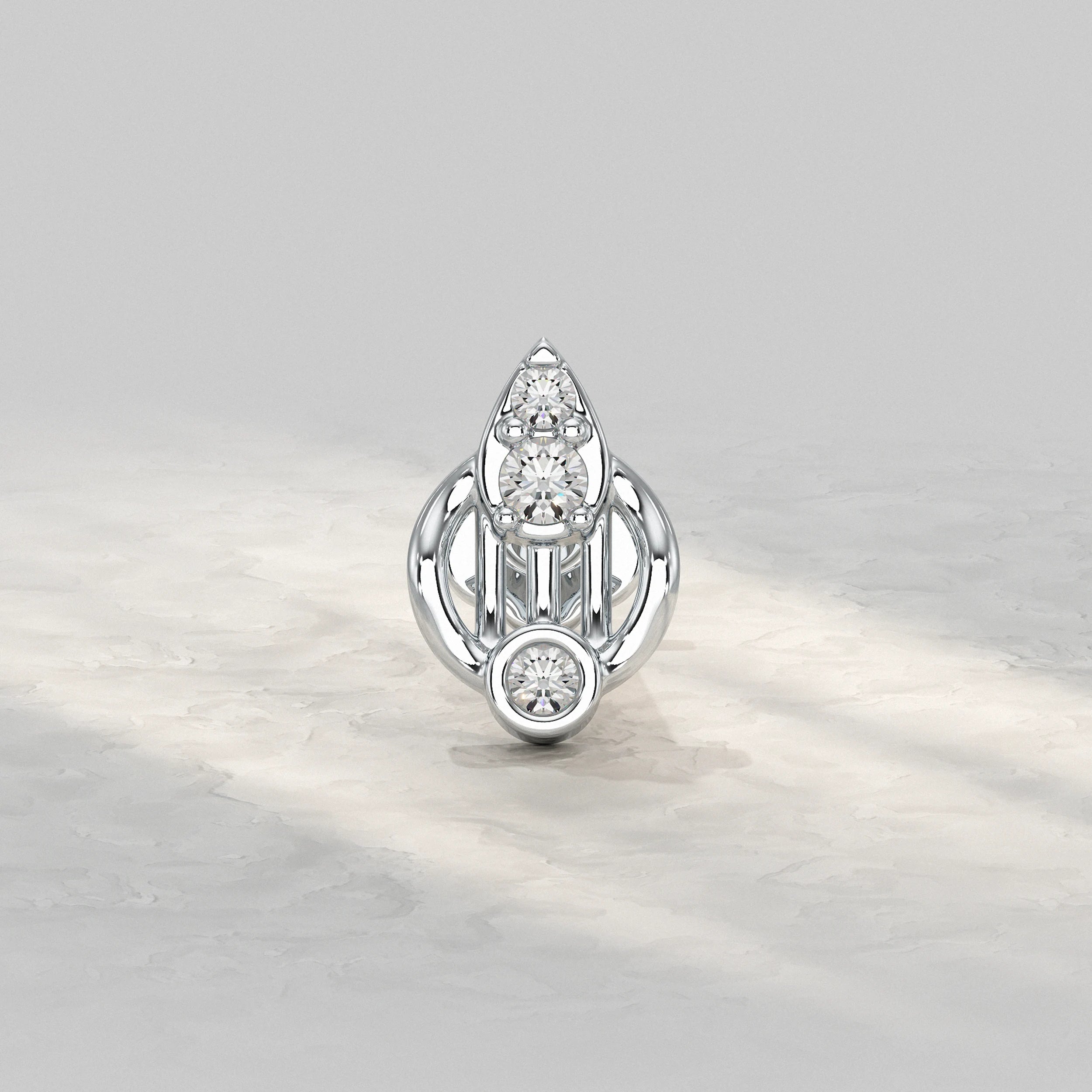 Teardrop Diamond Cluster Nose Pin Nose Pin