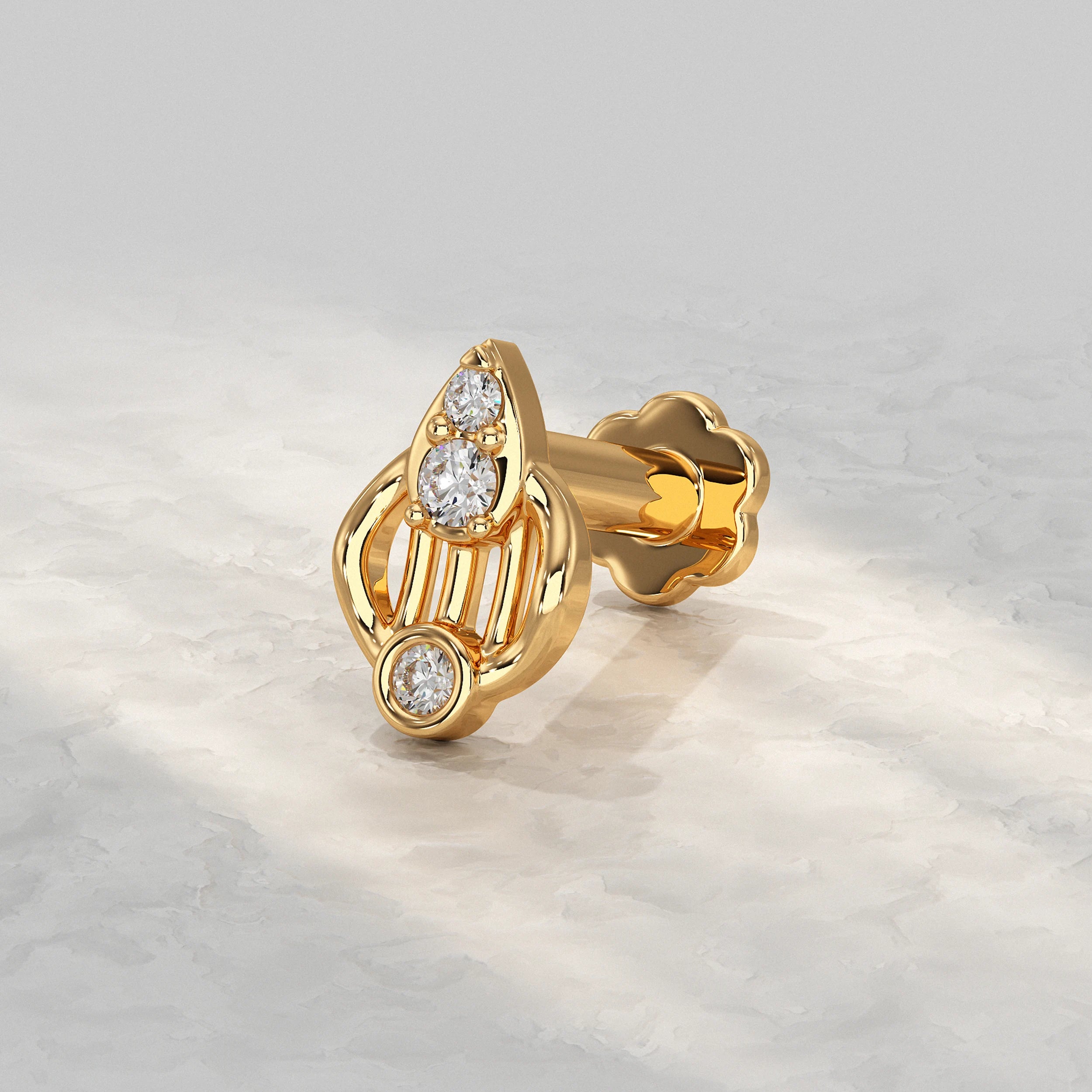 Teardrop Diamond Cluster Nose Pin Nose Pin