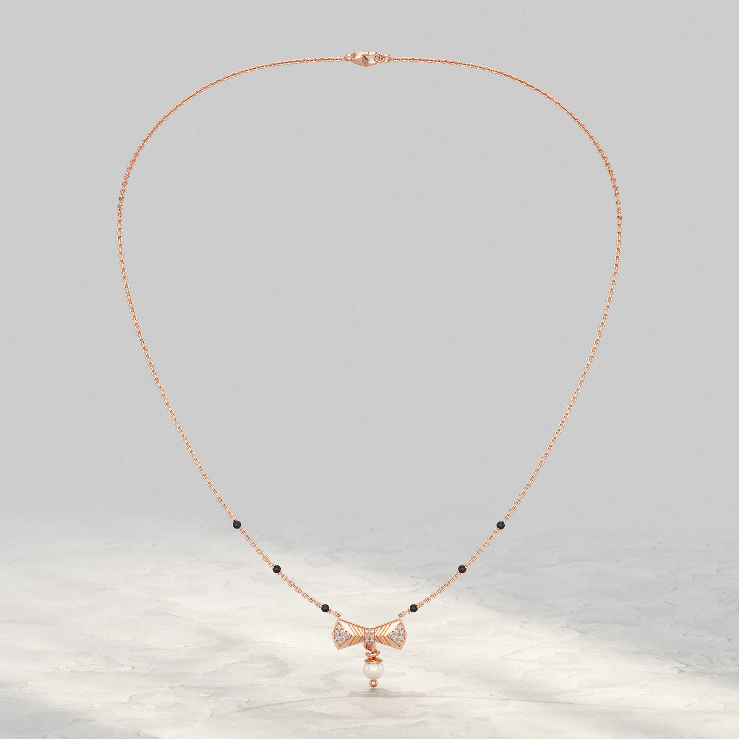 Reverse Tapered Style Lab Diamond Mangalsutra Mangal Sutra