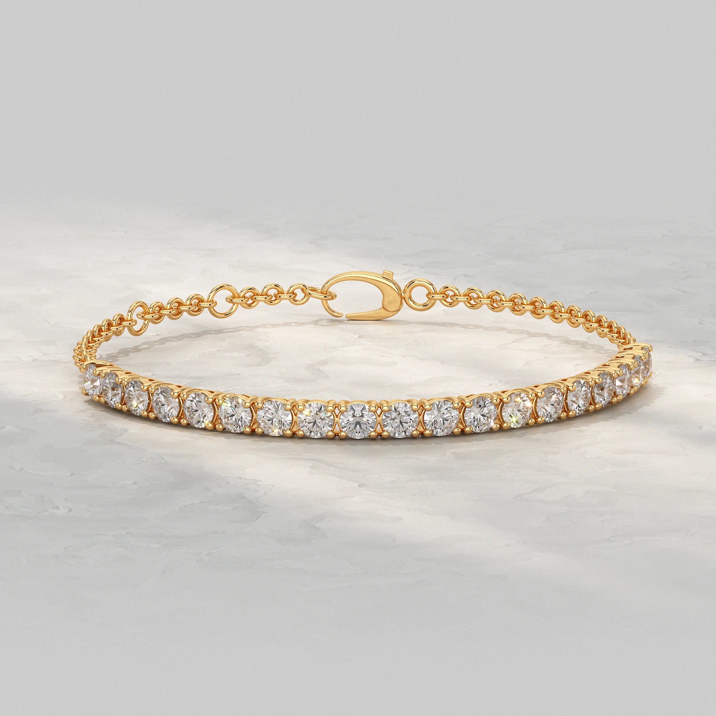 Round Lab Diamond Half Tennis Bracelet Bracelet