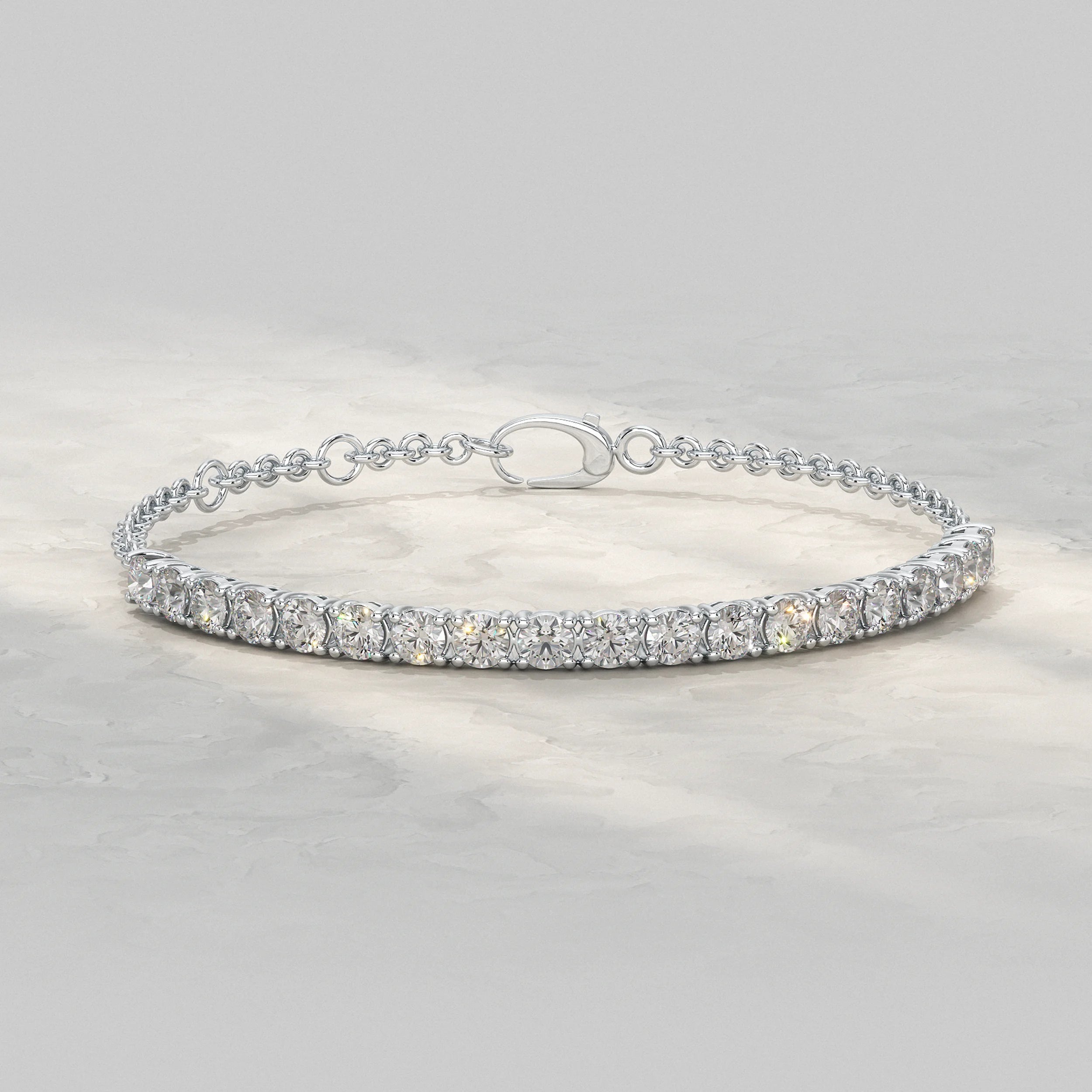 Round Lab Diamond Half Tennis Bracelet Bracelet