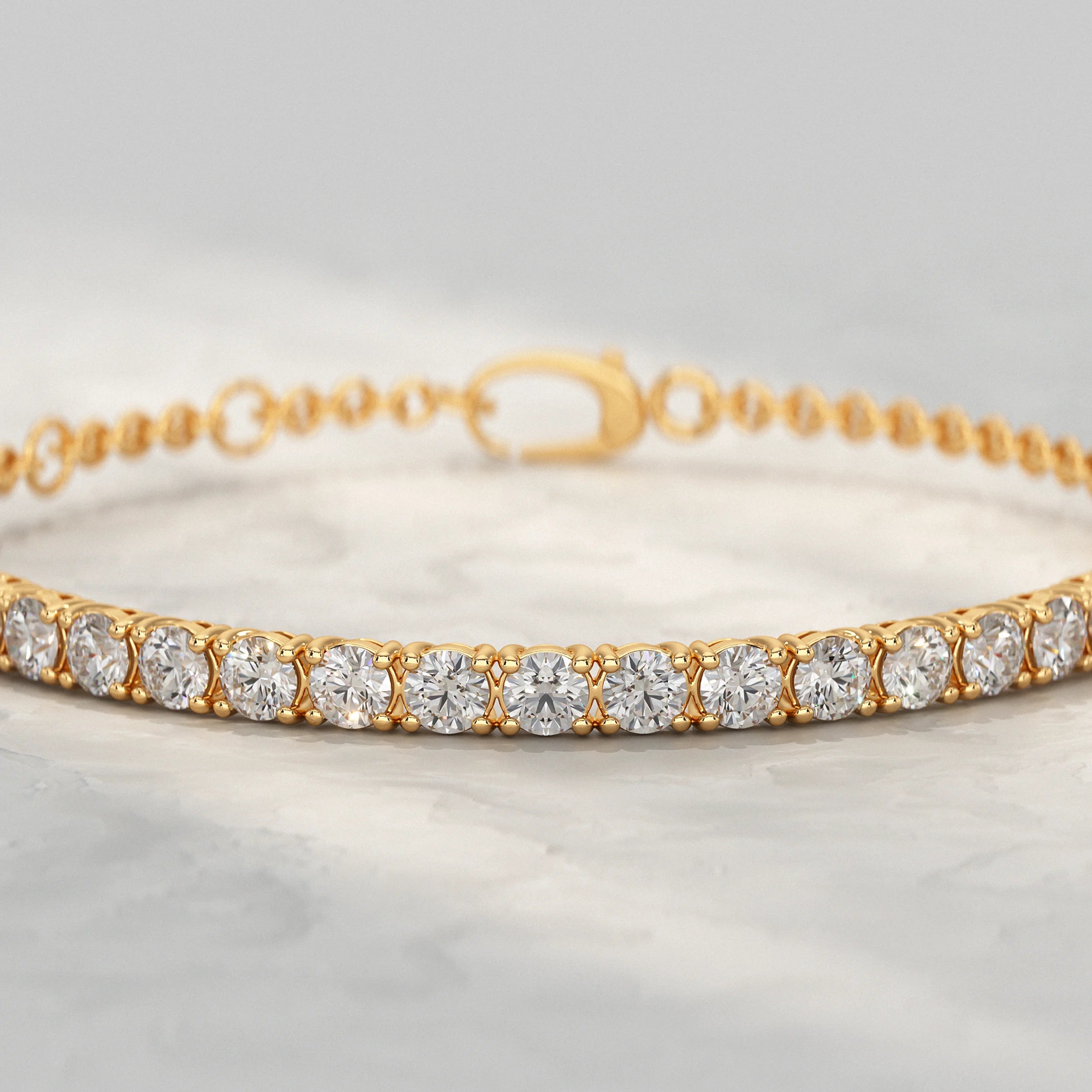 Round Lab Diamond Half Tennis Bracelet Bracelet