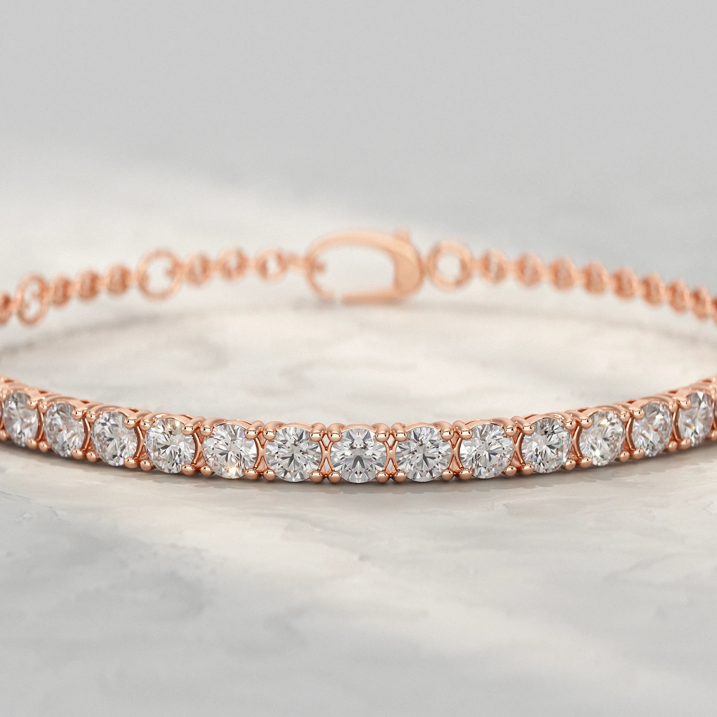 Round Lab Diamond Half Tennis Bracelet Bracelet