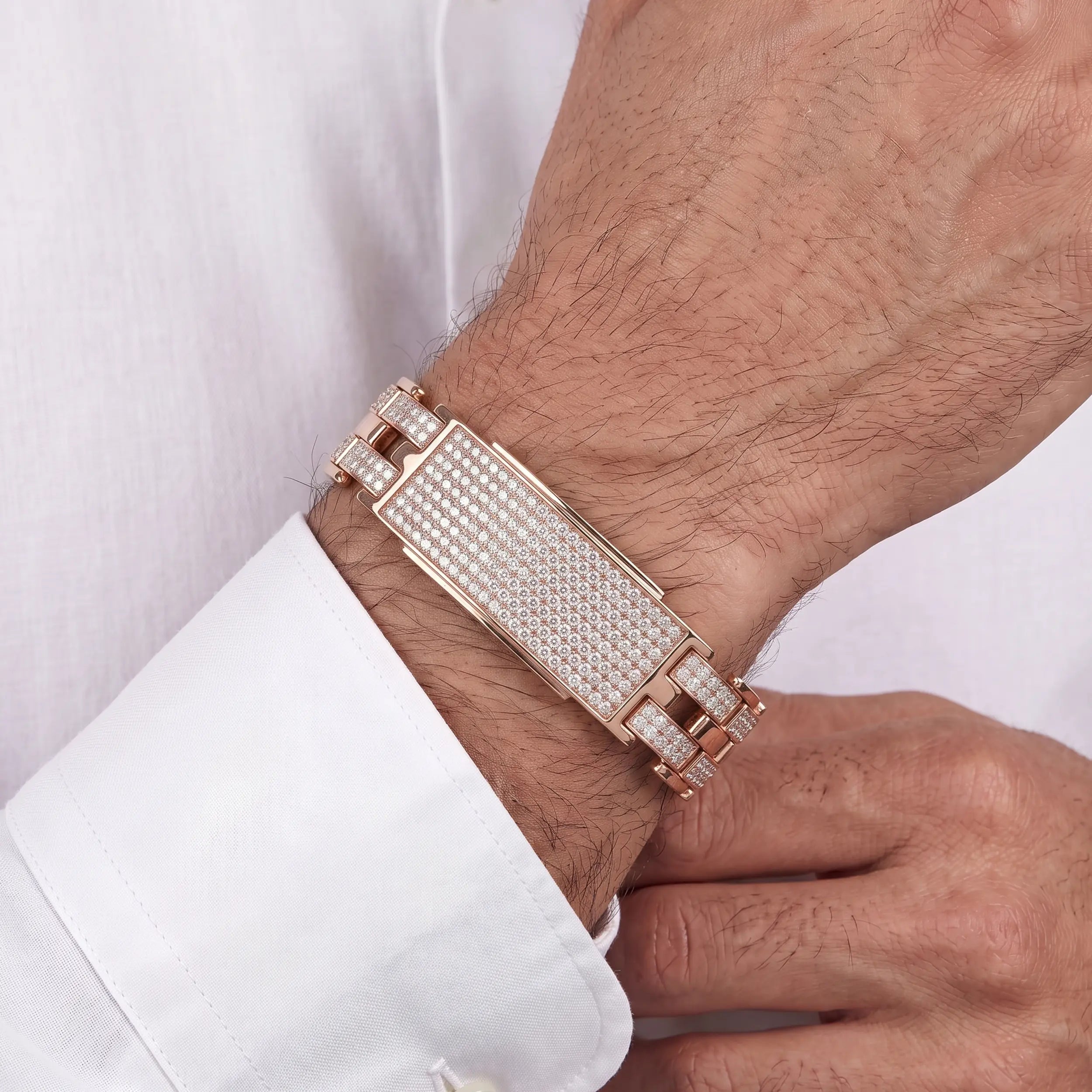 Pave Set Round Diamond Men's Bracelet Bracelet