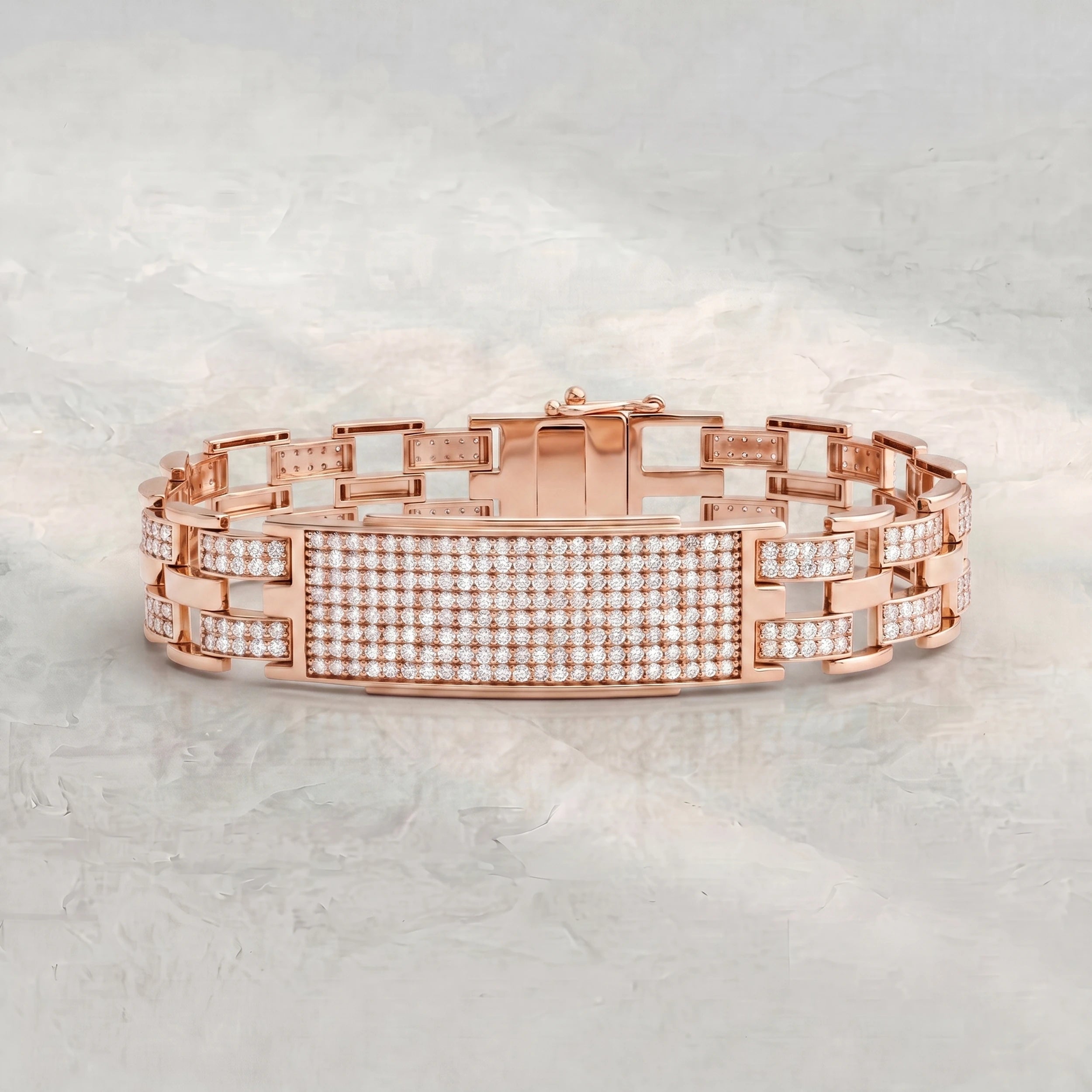 Pave Set Round Diamond Men's Bracelet Bracelet