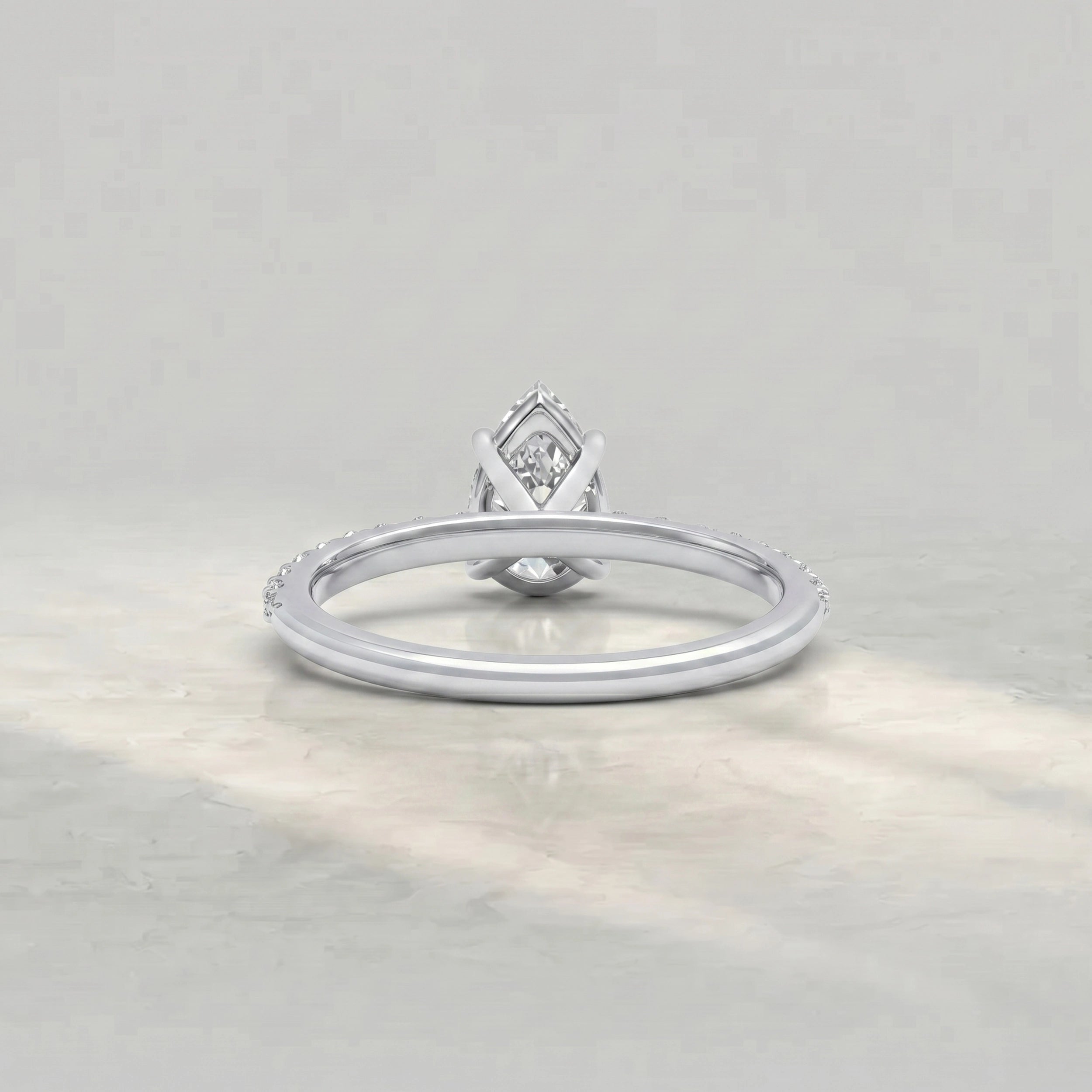 Pear Lab Diamond Solitaire Accent Ring Rings