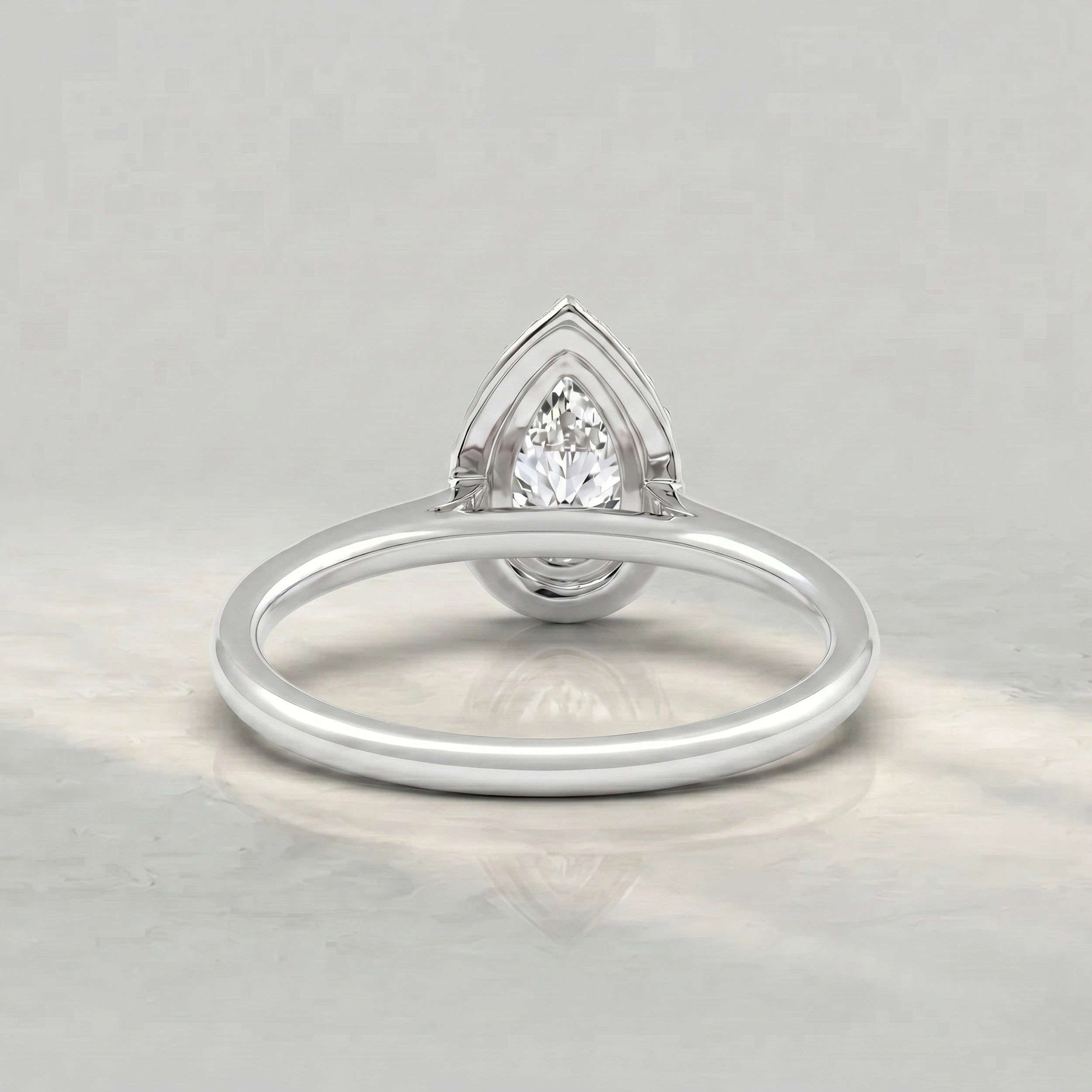 Pear Cut Lab Diamond Halo Engagement Ring Rings