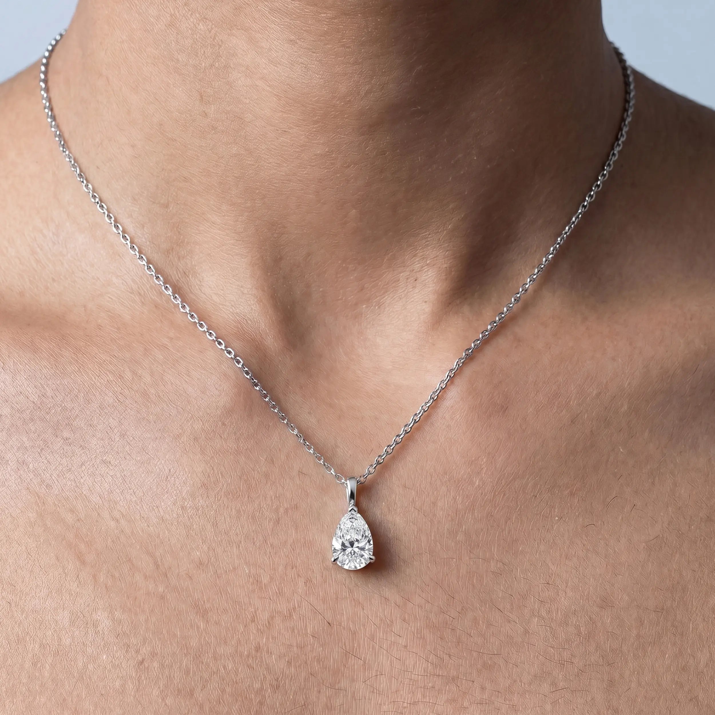 Pear Lab Diamond Solitaire Pendant Pendant