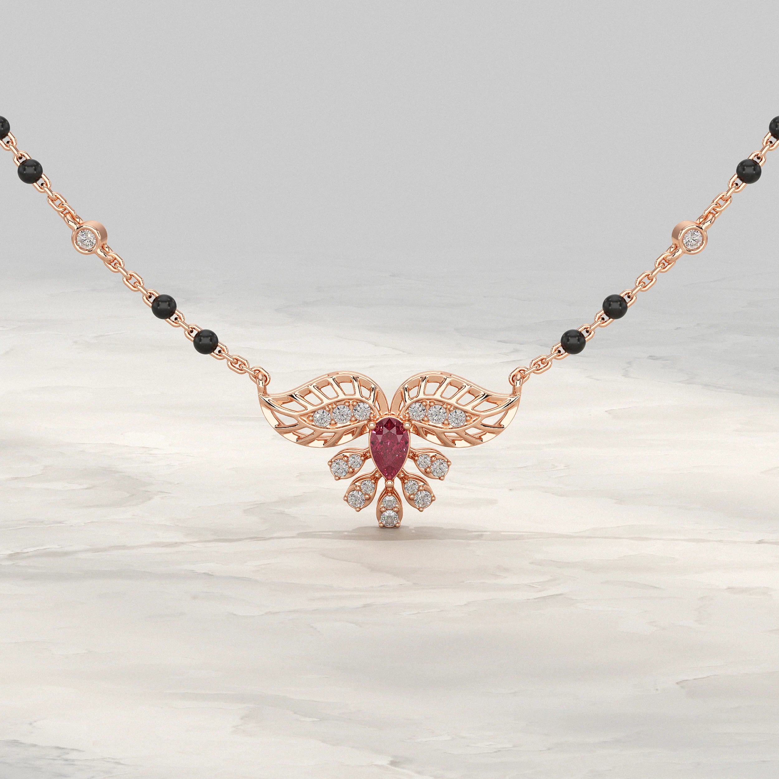 Pear Shaped Lab Diamond Mangalsutra Mangal Sutra