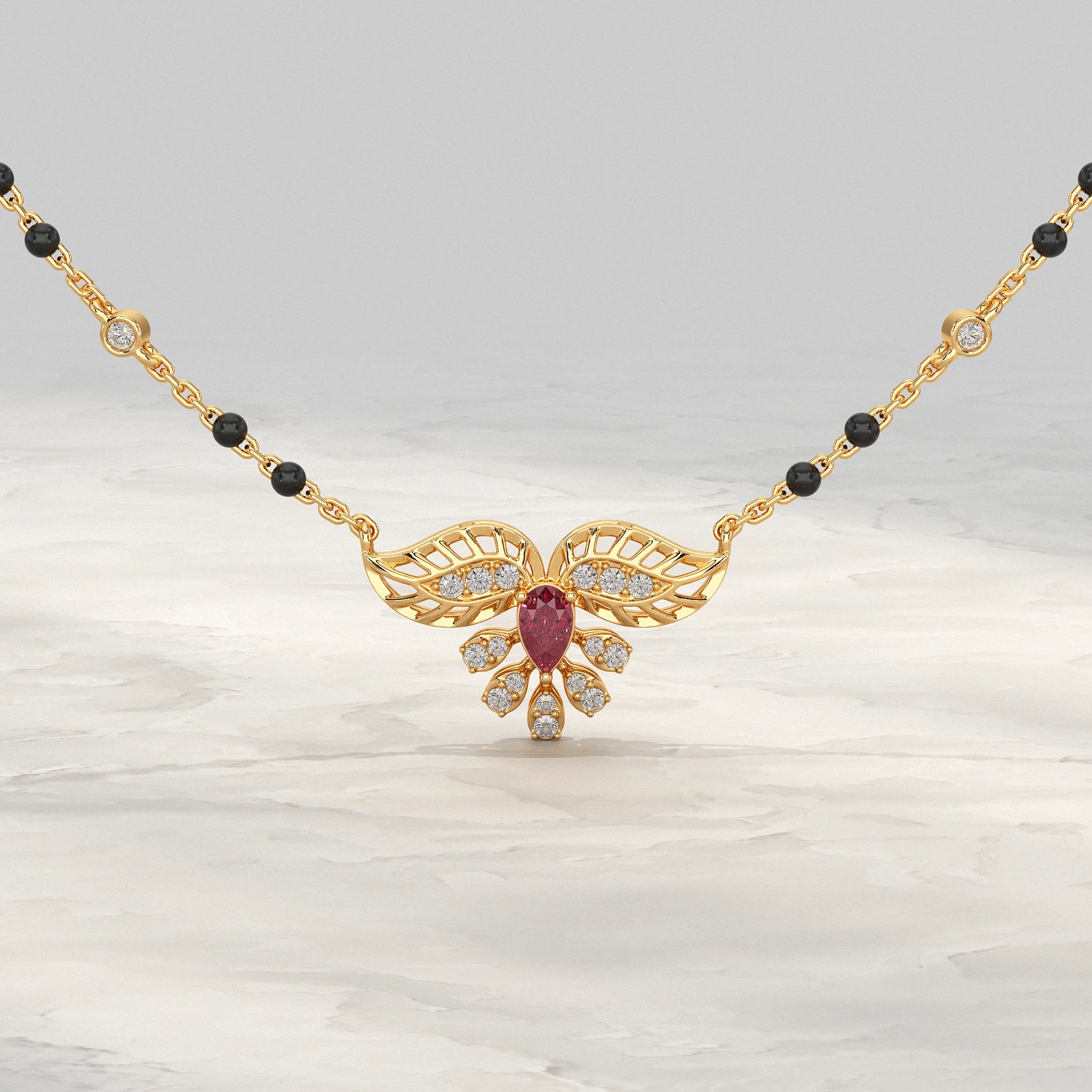 Pear Shaped Lab Diamond Mangalsutra Mangal Sutra