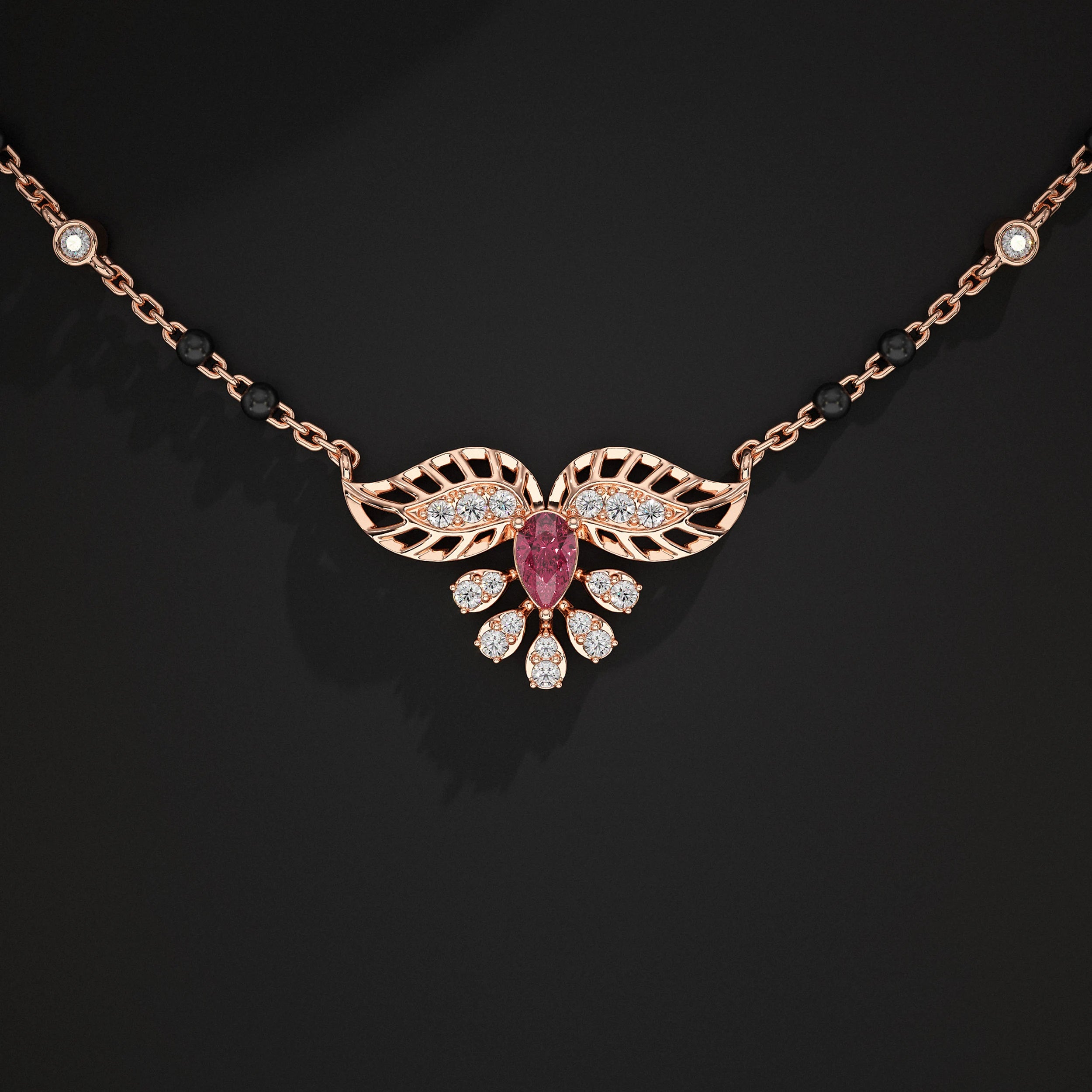 Pear Shaped Lab Diamond Mangalsutra Mangal Sutra
