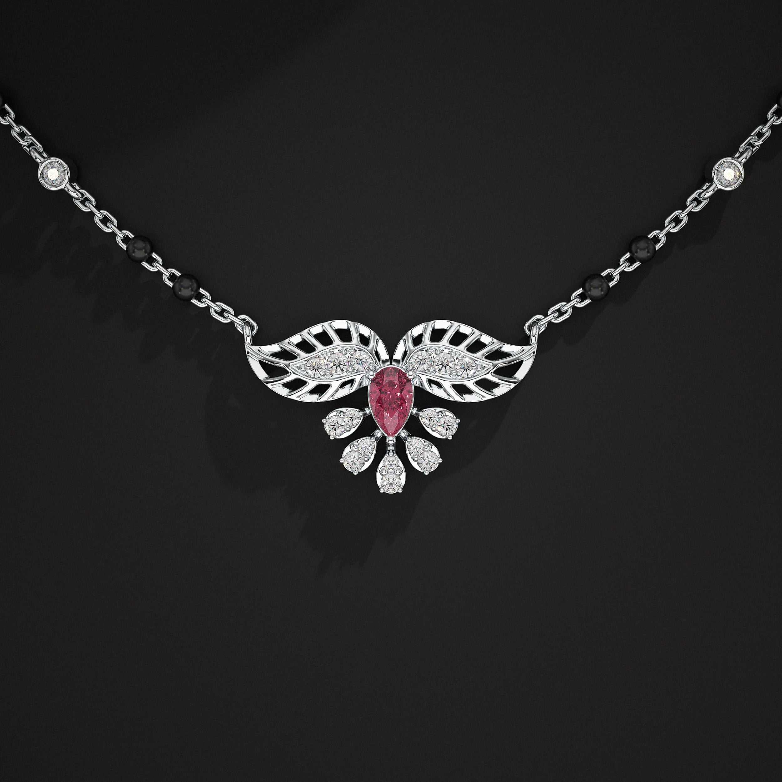 Pear Shaped Lab Diamond Mangalsutra Mangal Sutra