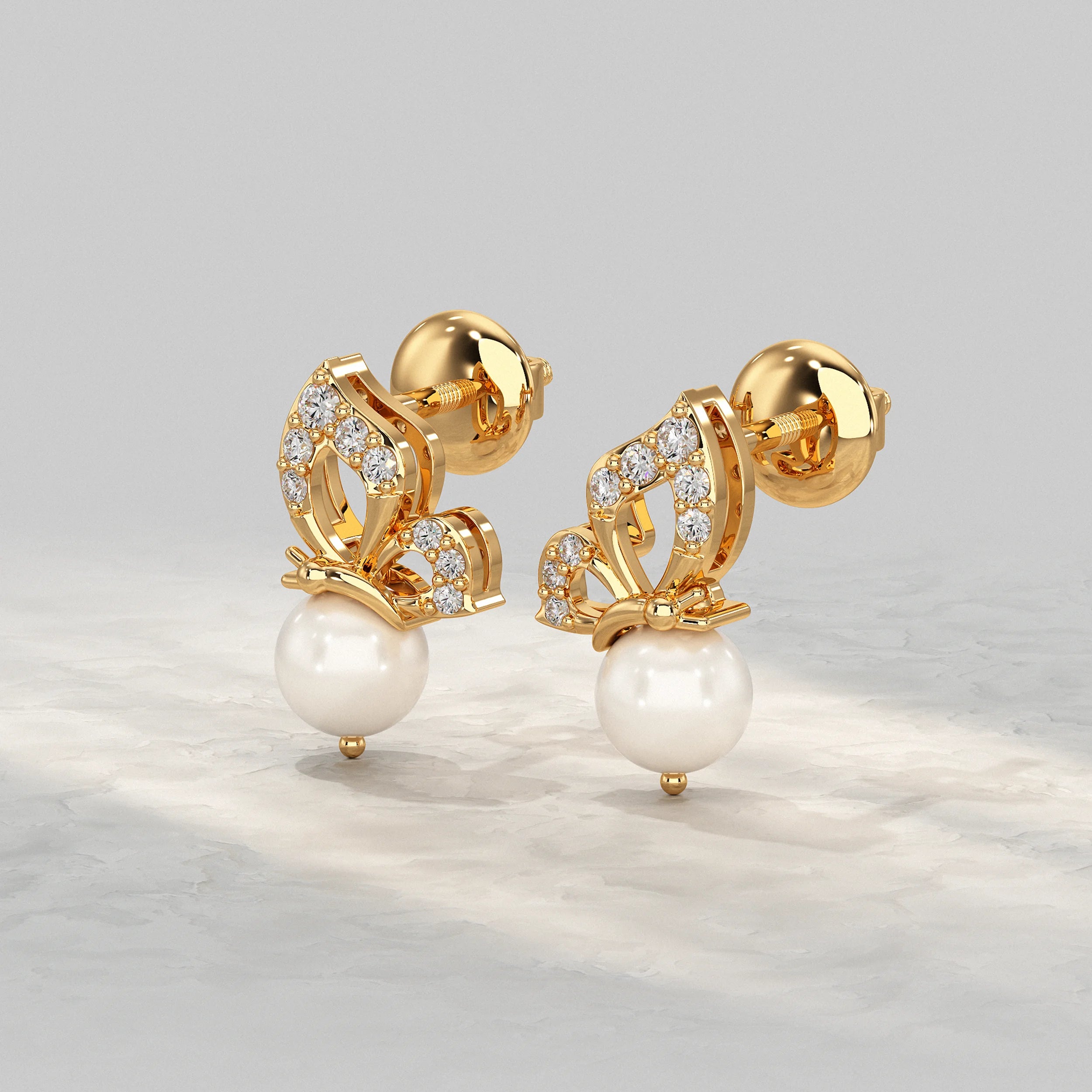 Pearl Butterfly Stud Earring Earrings
