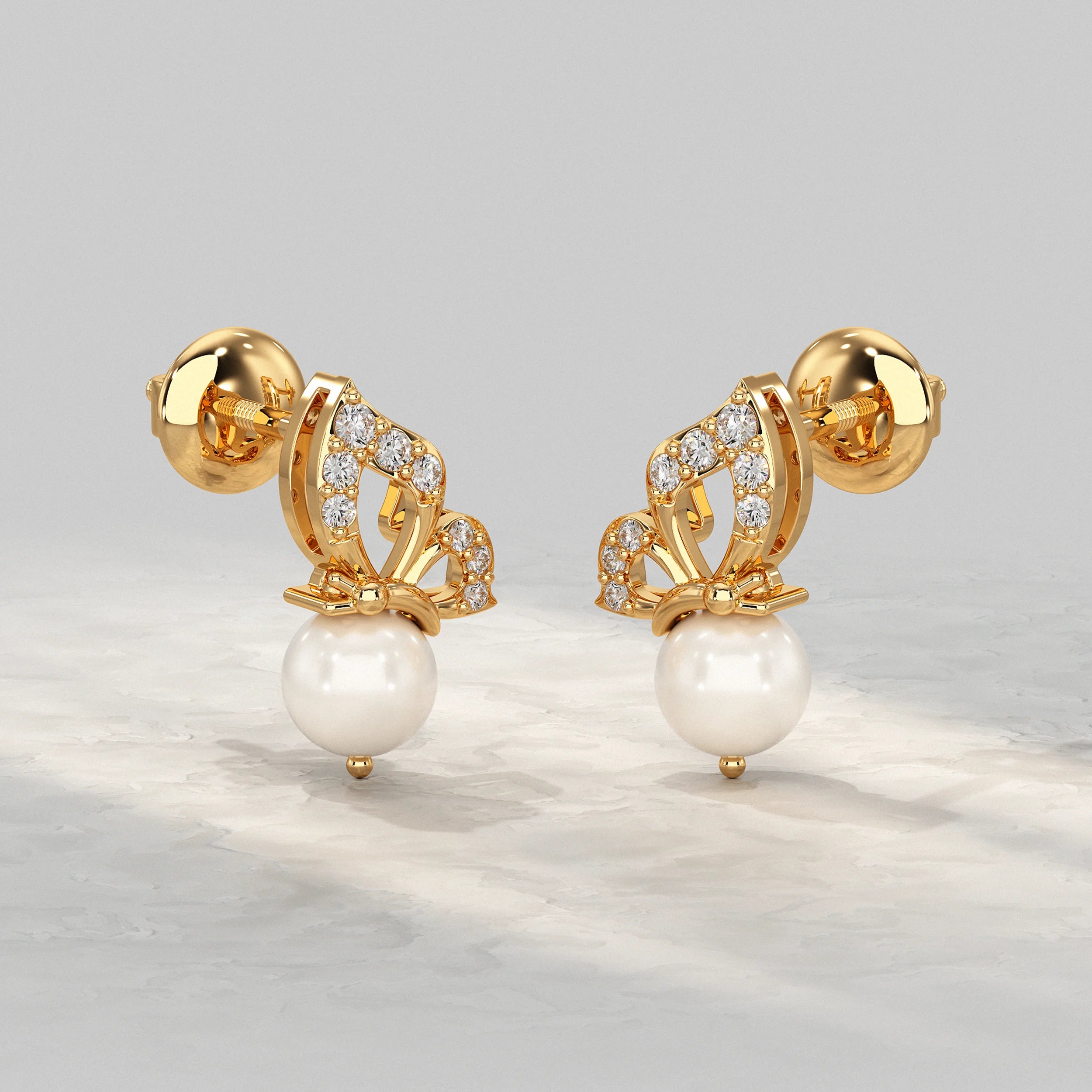 Pearl Butterfly Stud Earring Earrings