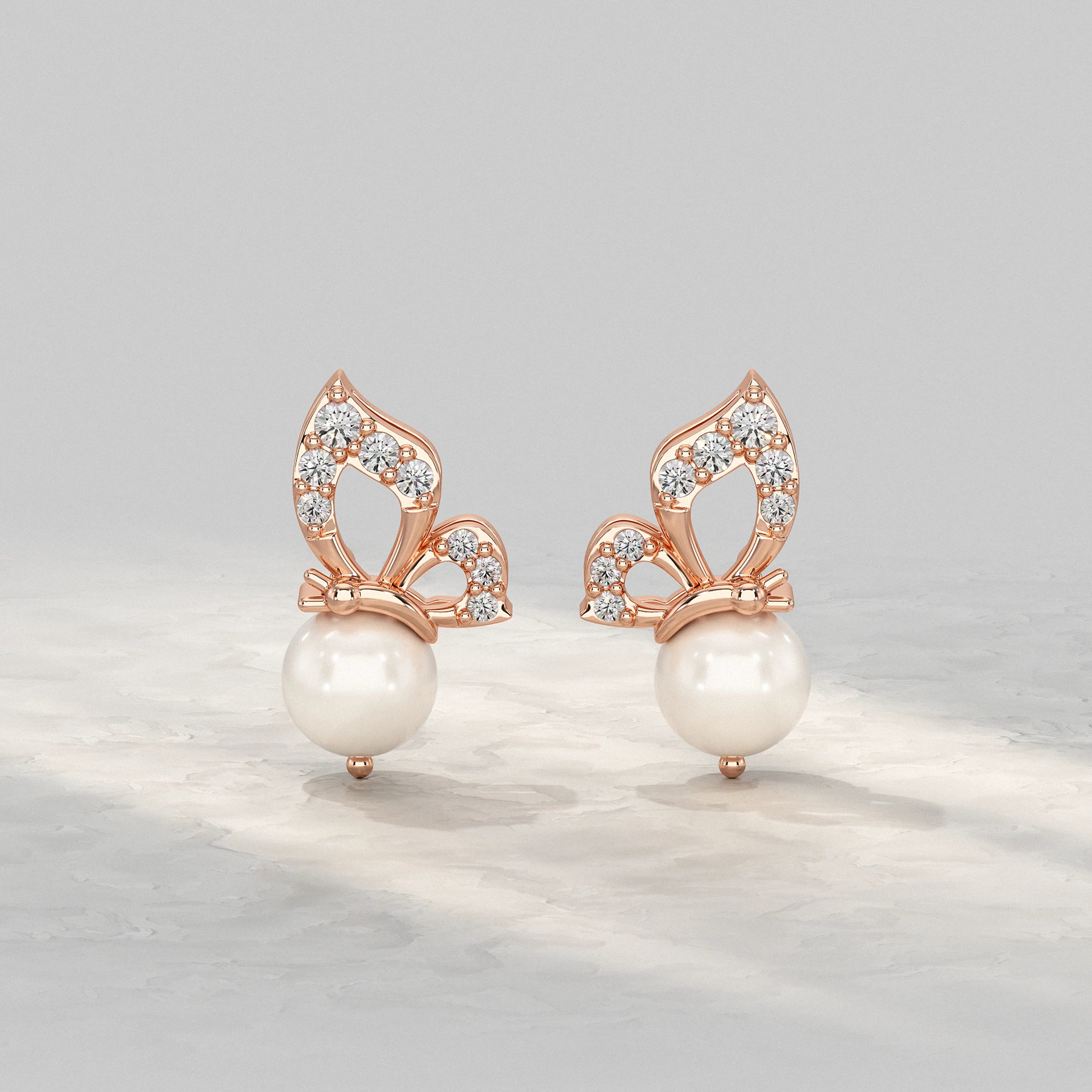 Pearl Butterfly Stud Earring Earrings