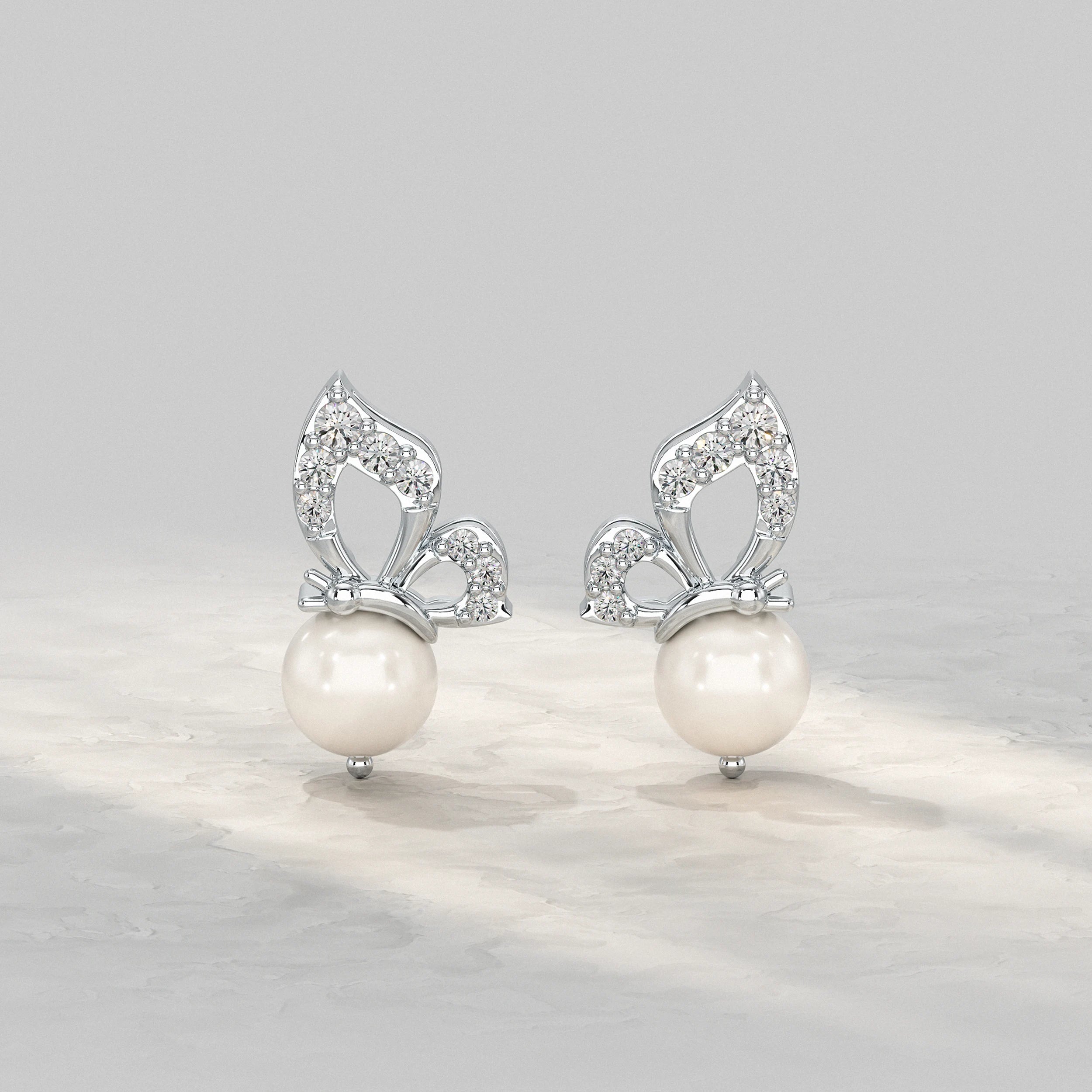Pearl Butterfly Stud Earring Earrings