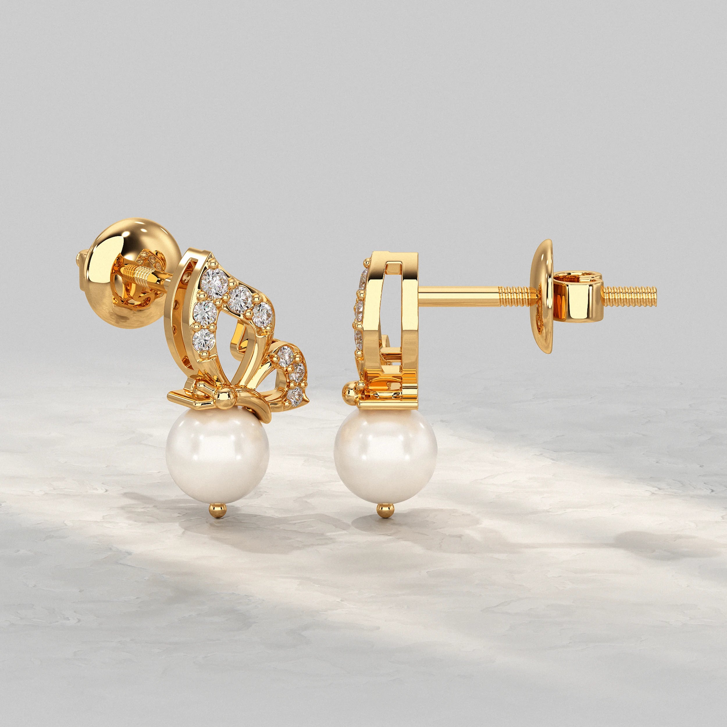 Pearl Butterfly Stud Earring Earrings