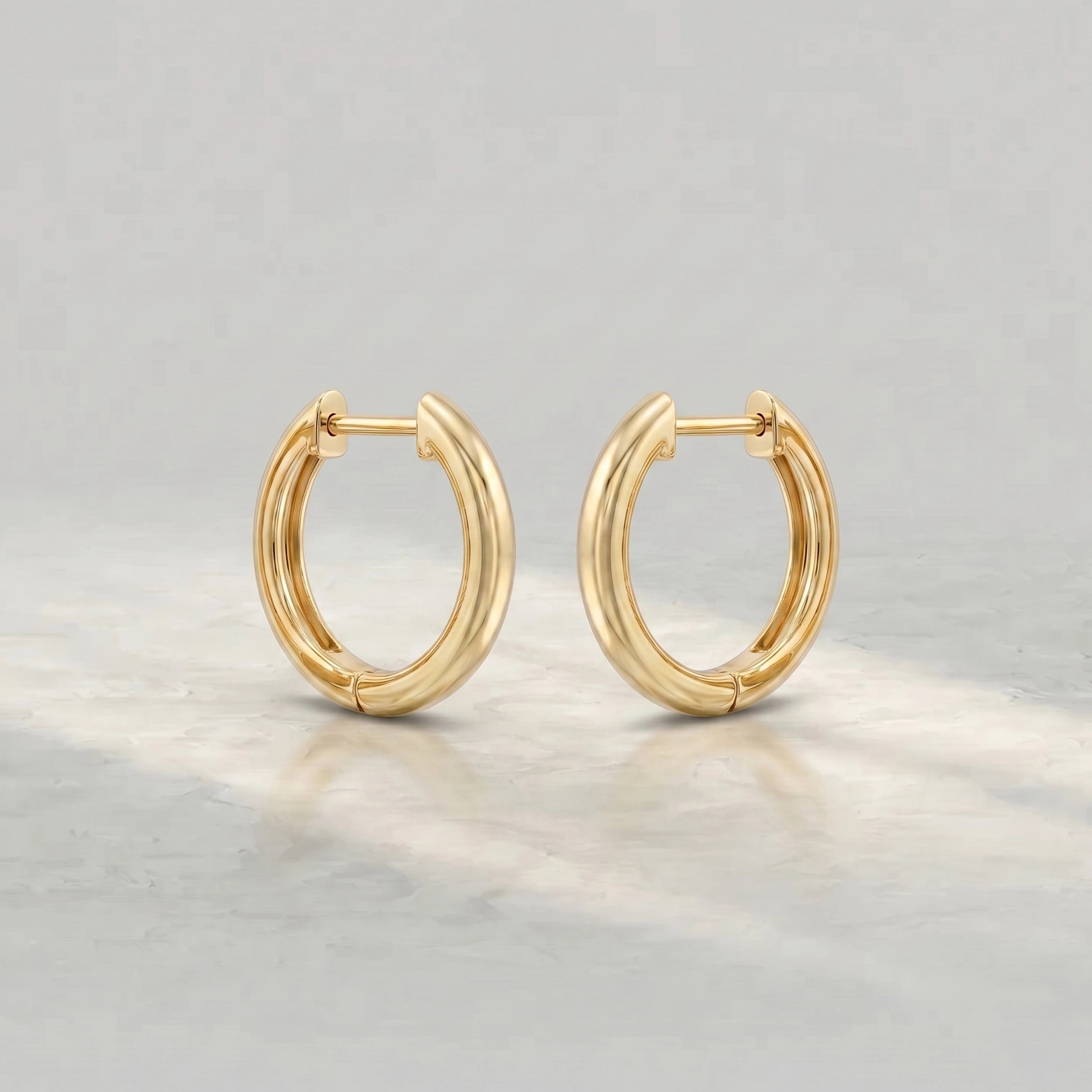 Yellow Plain Gold Hoop Earrings Earrings