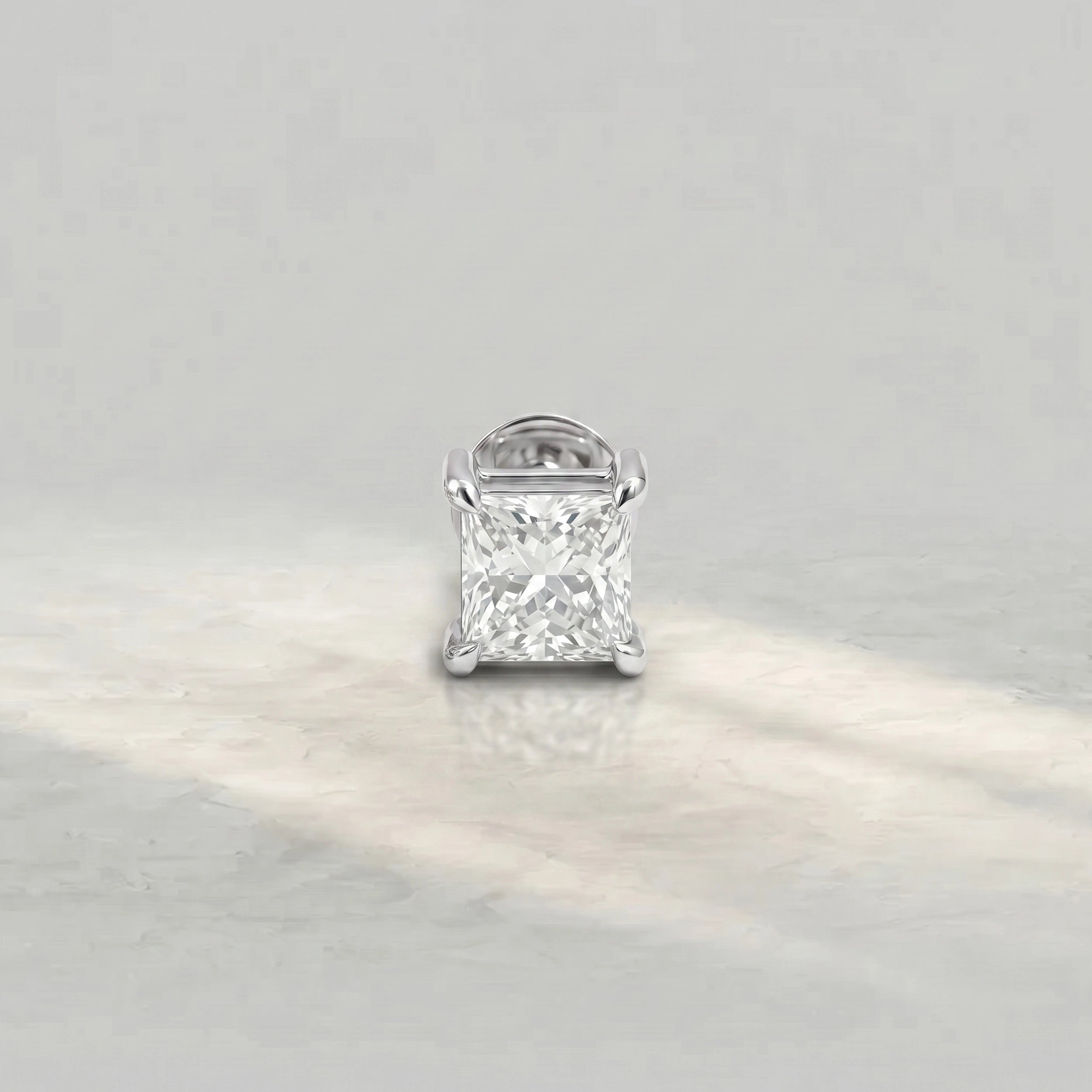 Princess Lab Grown Diamond Men's Stud Earrings