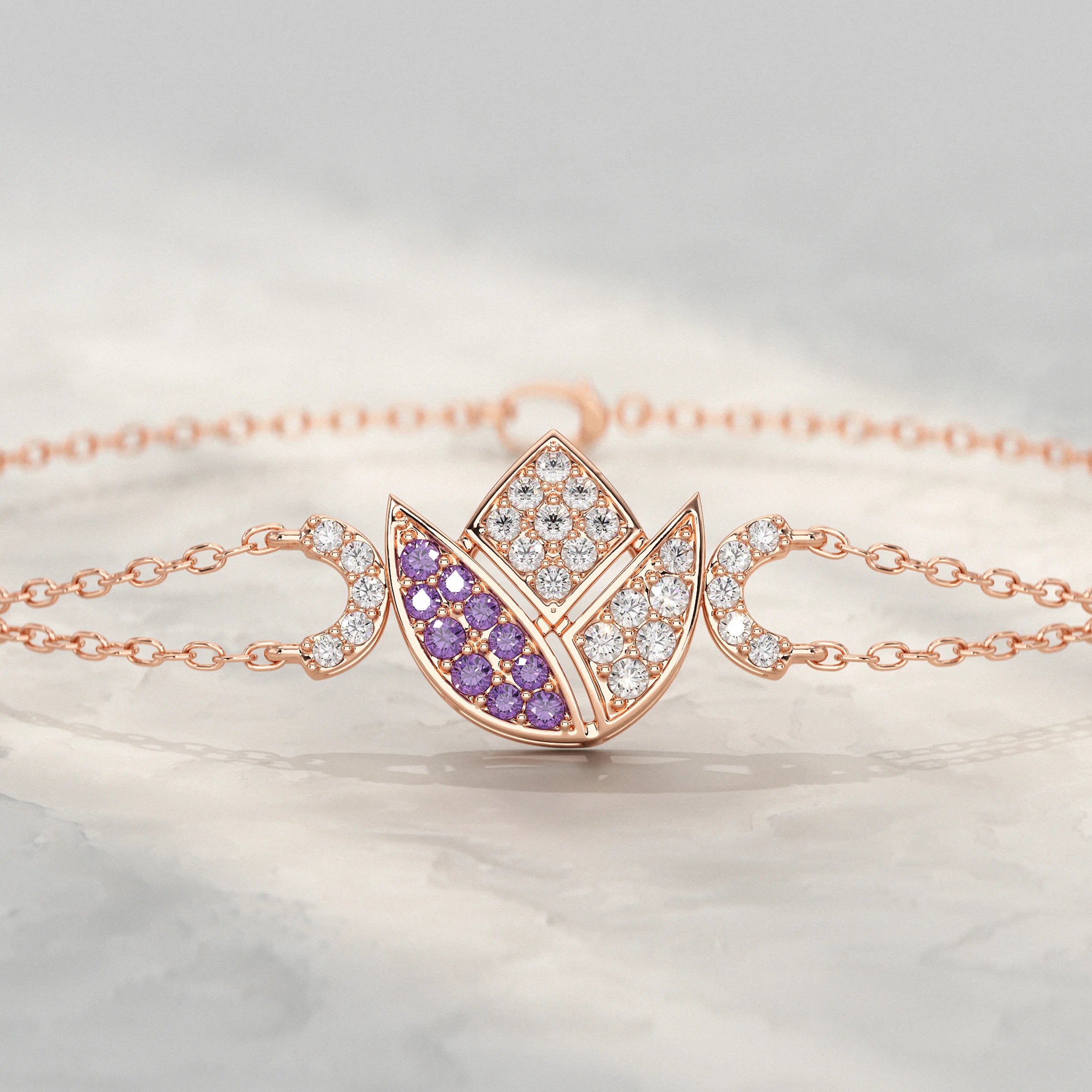 Purple Amethyst Tulip Bracelet Bracelet