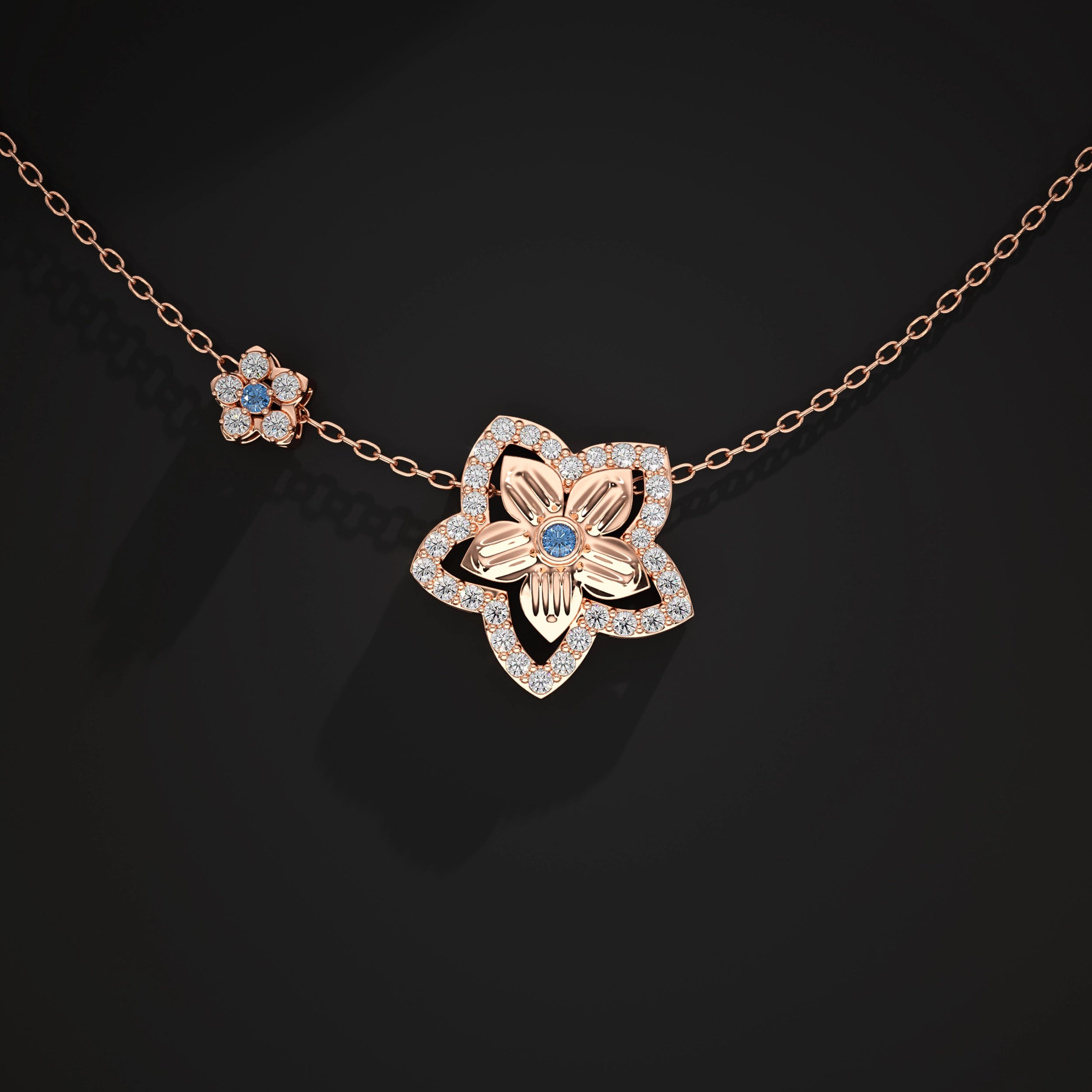 Flower Halo Lab Diamond Pendant Pendant