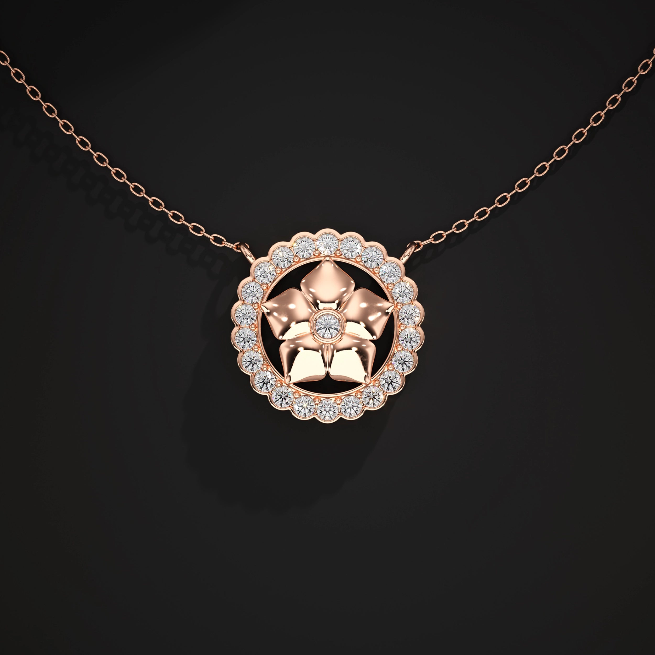 Floral Lab Diamond Pendant Pendant