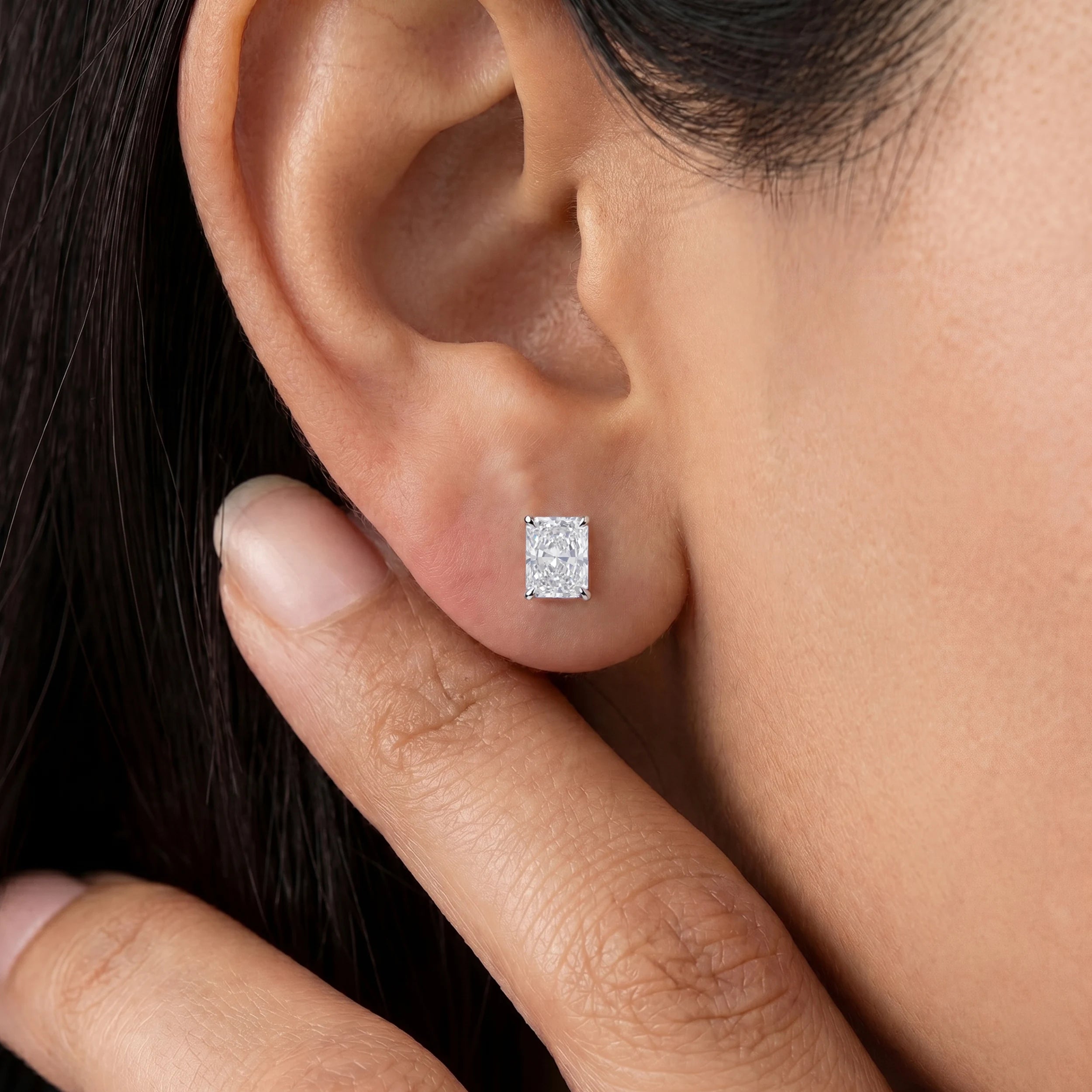 Radiant Lab Diamond Stud Earrings Earrings