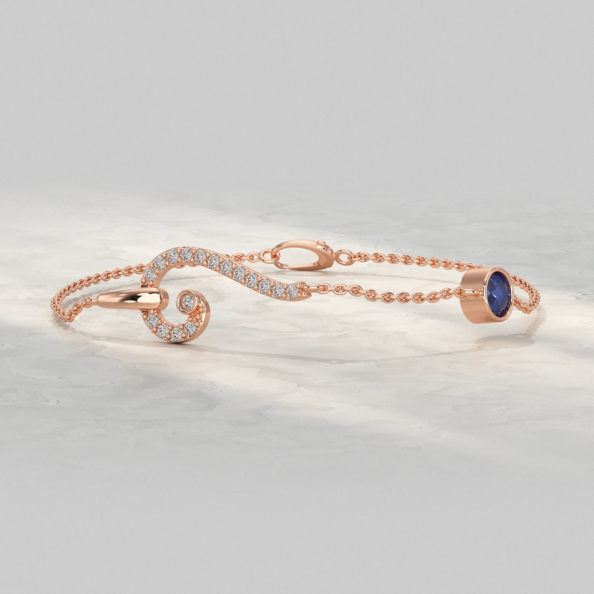 Swirl Sapphire Chain Bracelet Bracelet