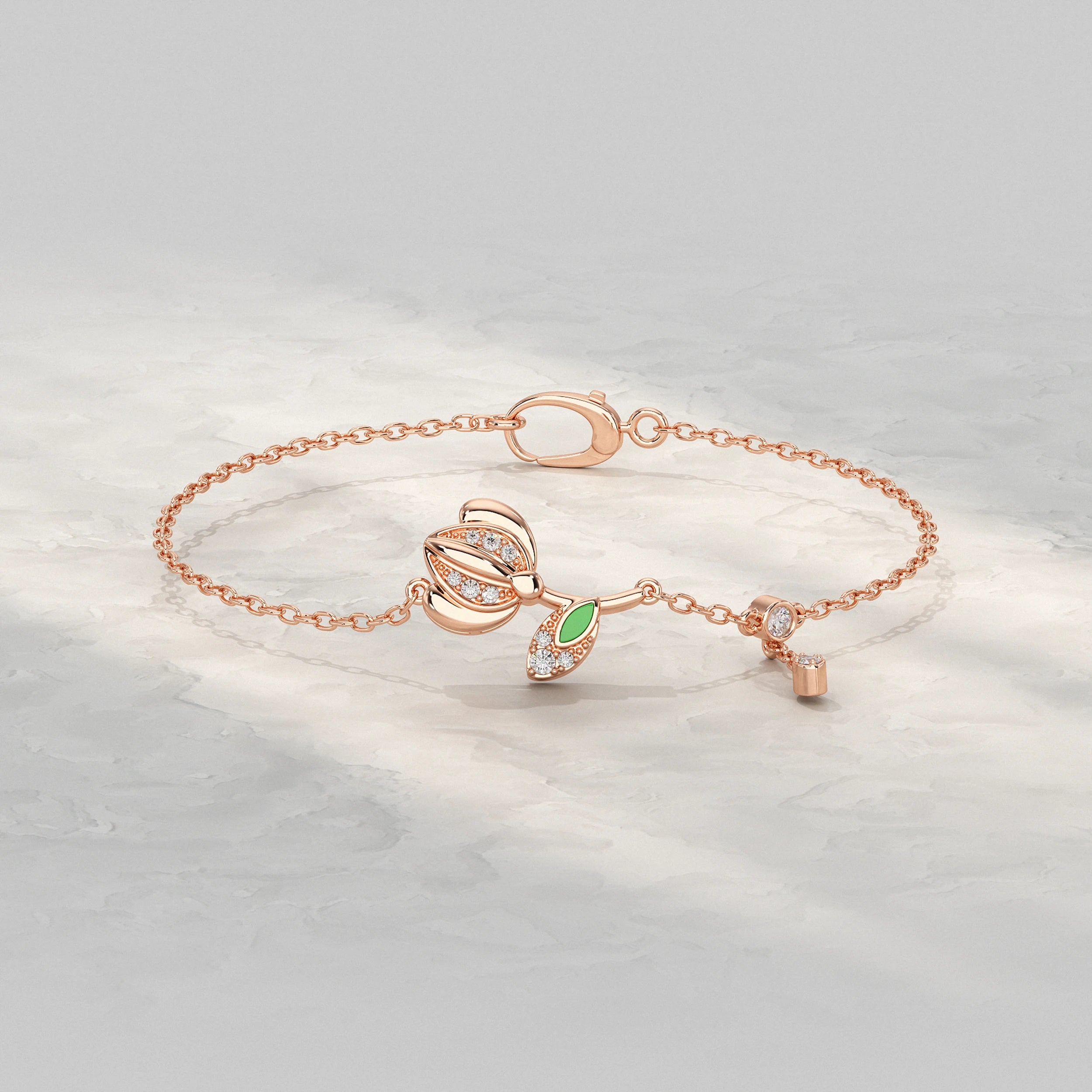 Sparkling Petal and Leaf Accent Bracelet Bracelet