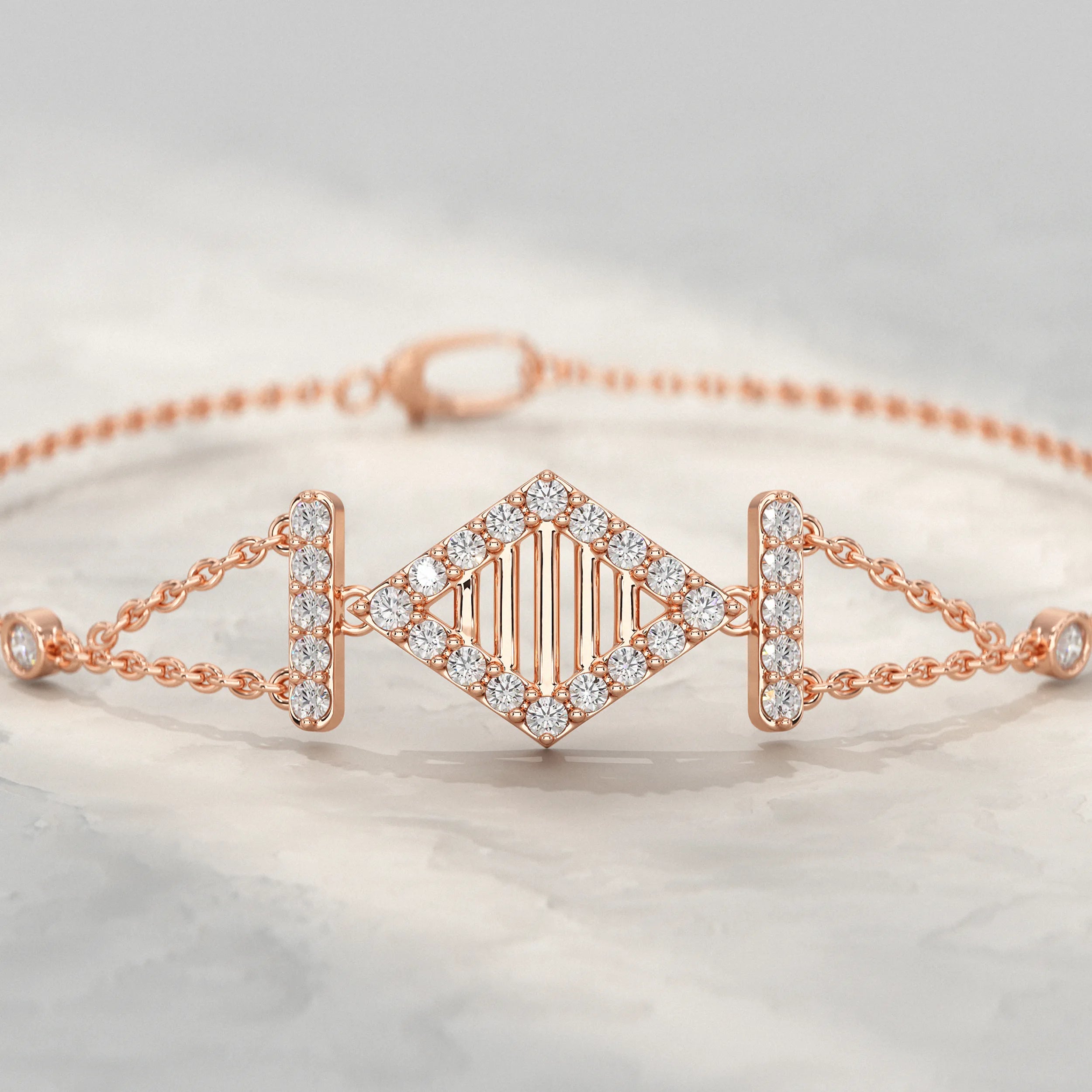 Round Diamond Harmony Chain Bracelet Bracelet