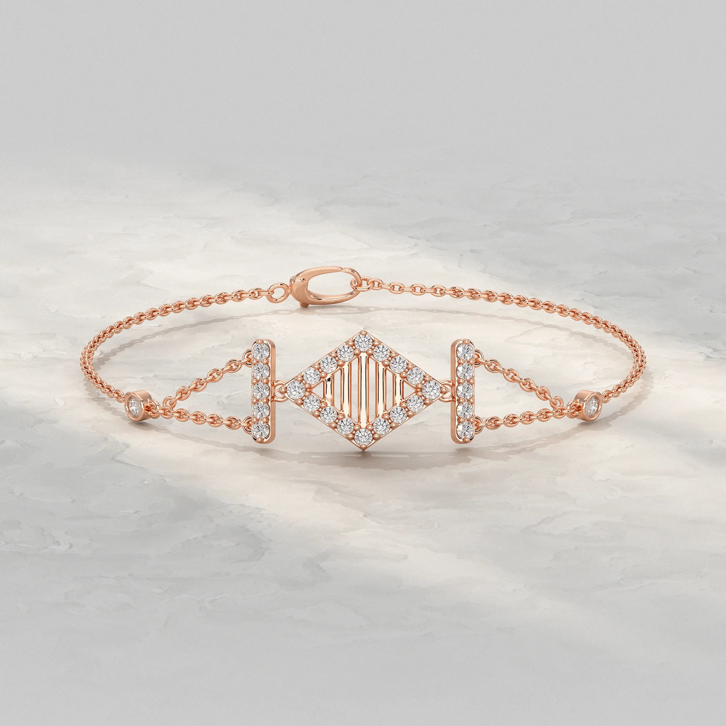 Round Diamond Harmony Chain Bracelet Bracelet