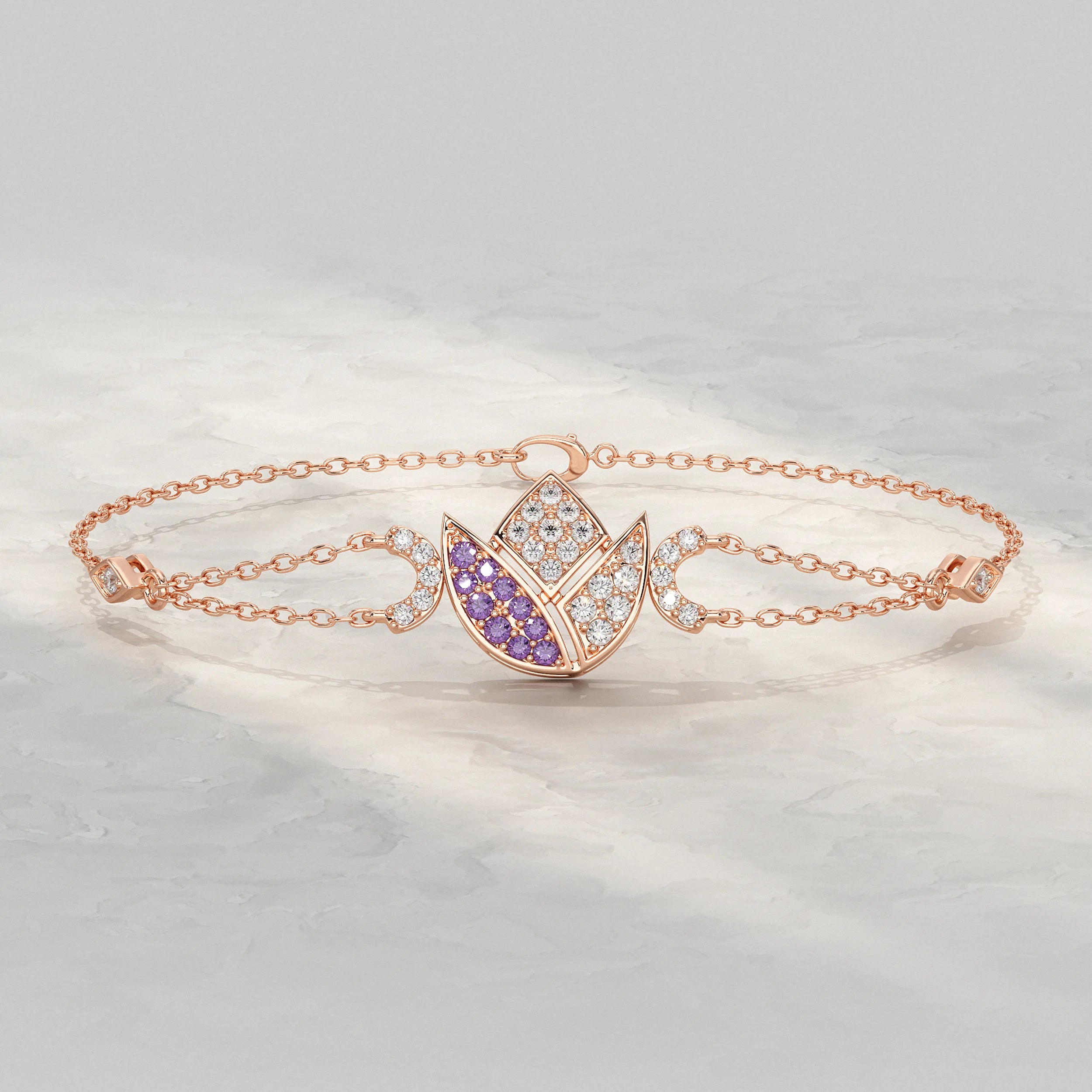 Purple Amethyst Tulip Bracelet Bracelet
