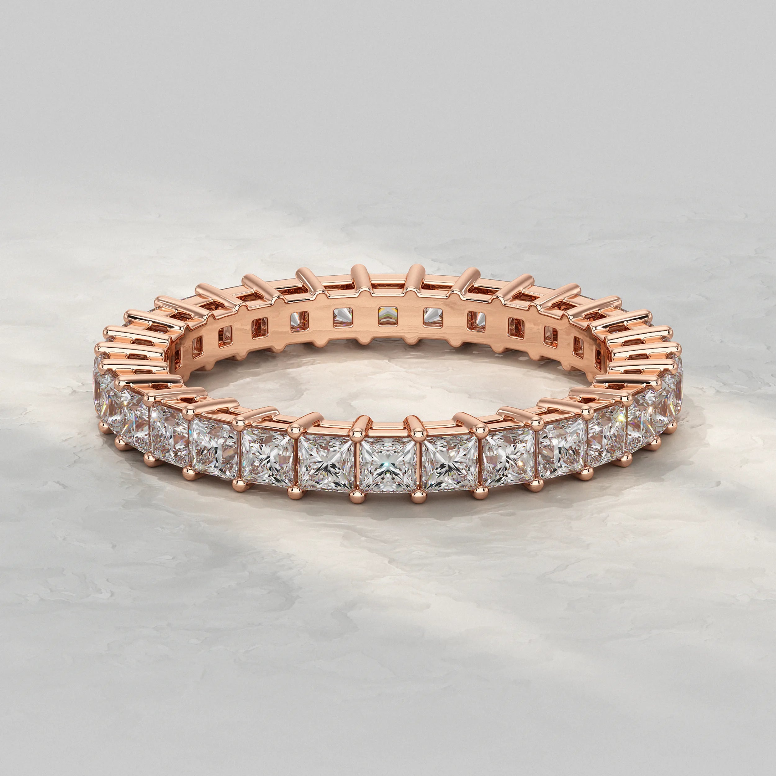 Princess Diamond Eternity Wedding Band Rings