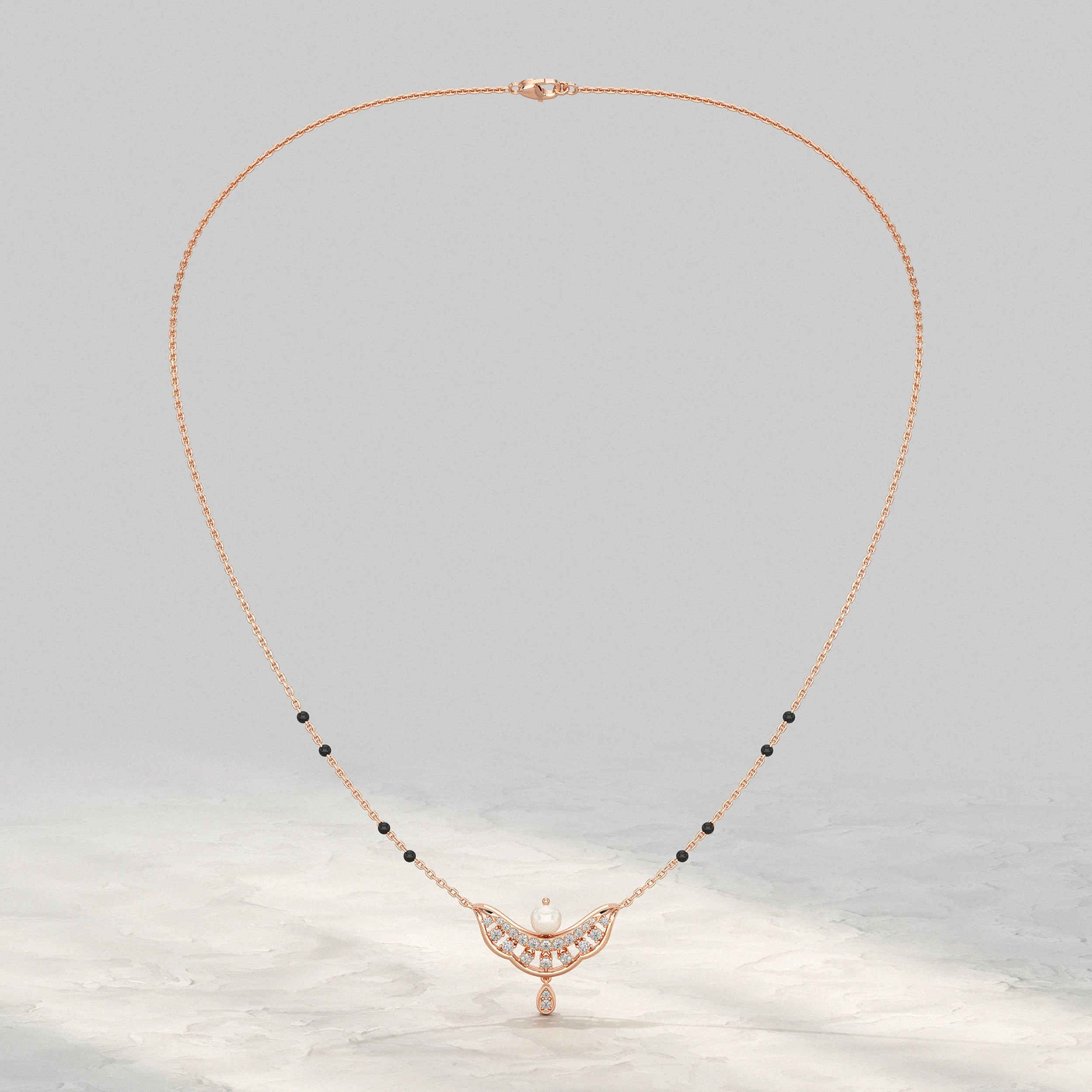 Pearl Gemstone Drop Mangalsutra Mangal Sutra