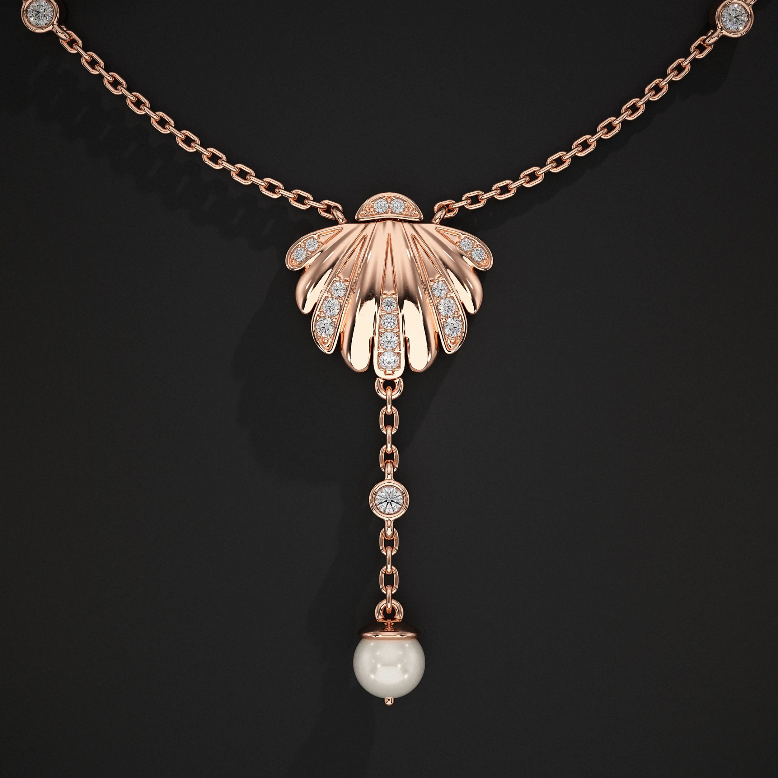 Oyster Pearl Gemstone Necklace Pendant