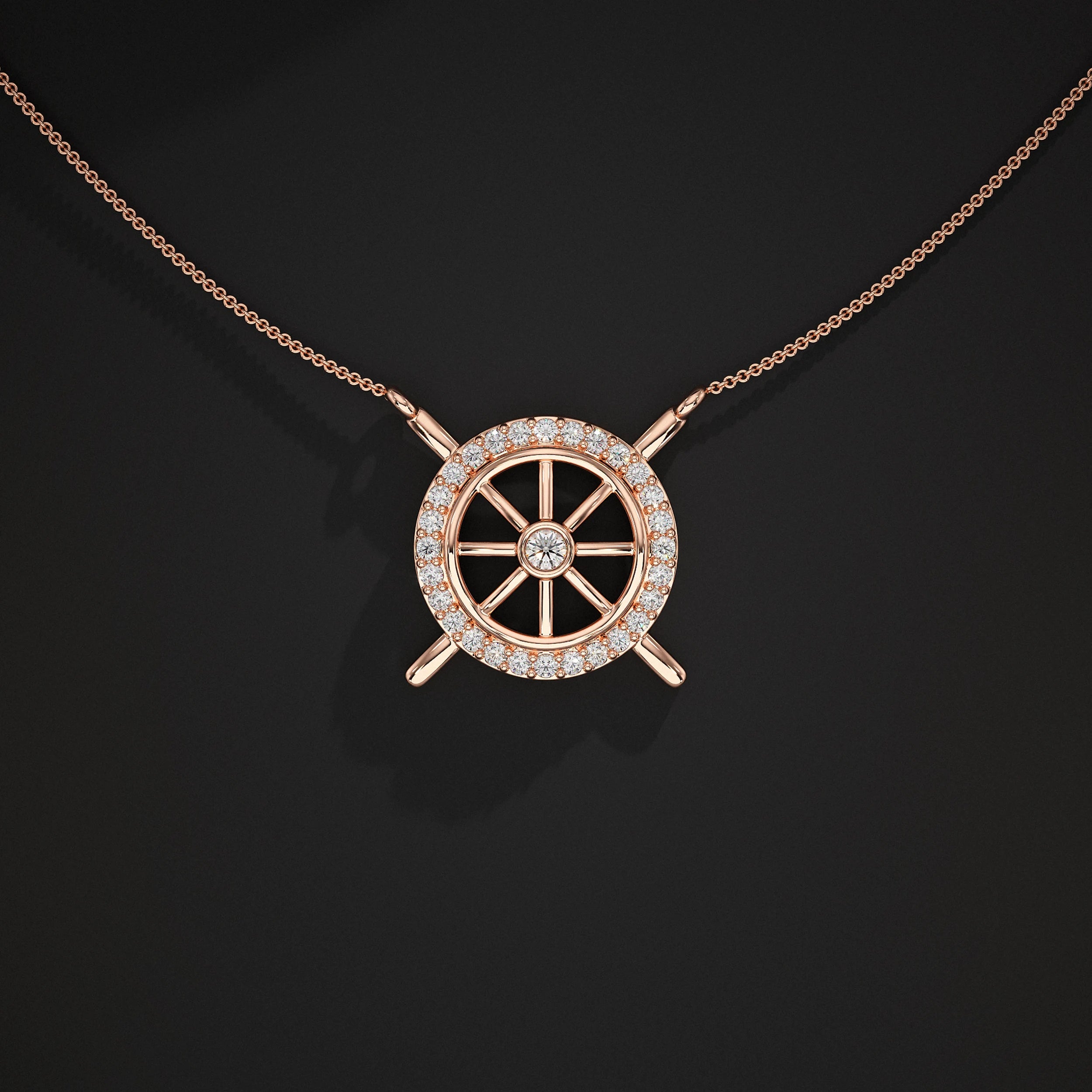 Open Circle Lab Diamond Necklace Pendant