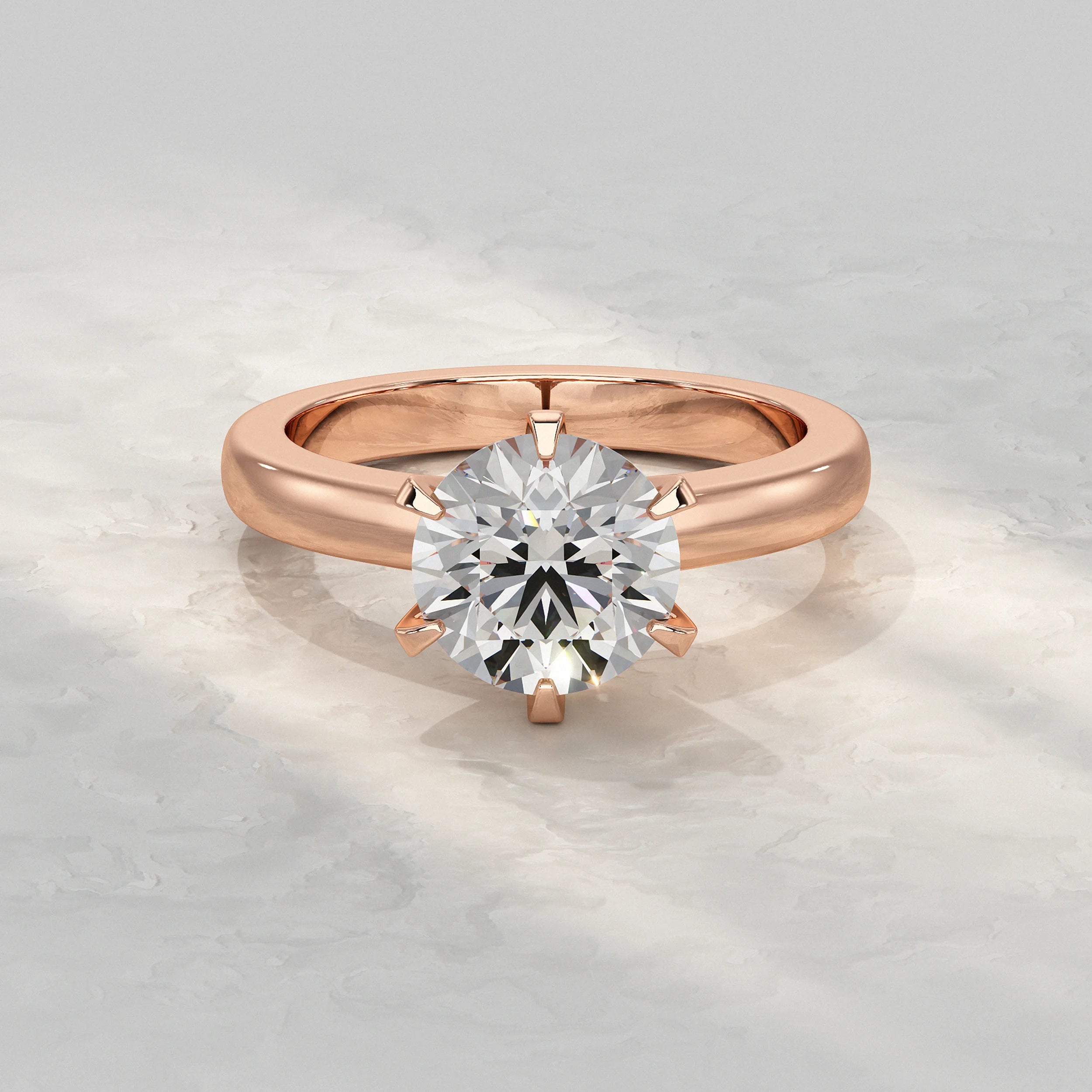 Round Diamond Solitaire Engagement Ring Rings