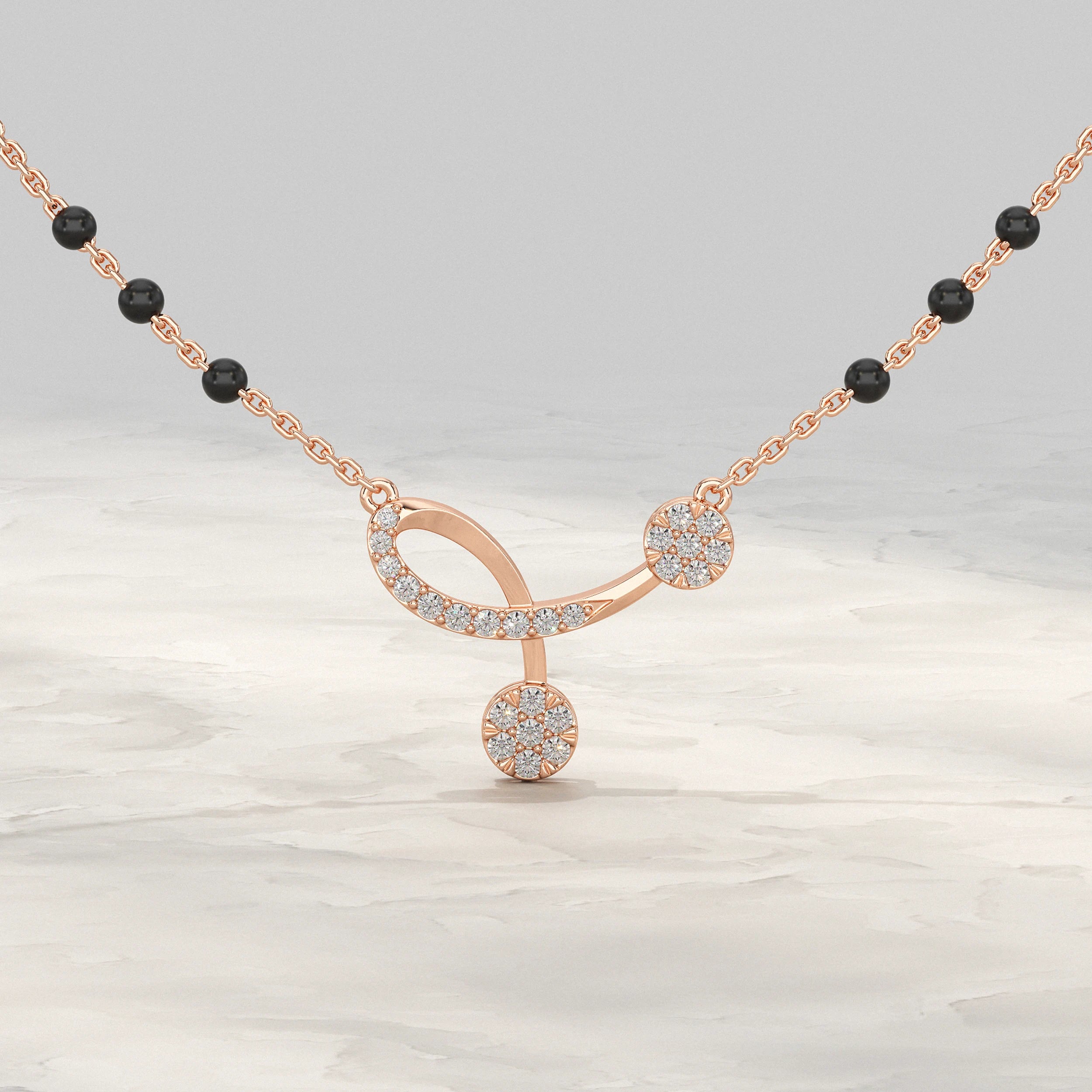 Twisted Lab Grown Diamond Mangalsutra Mangal Sutra