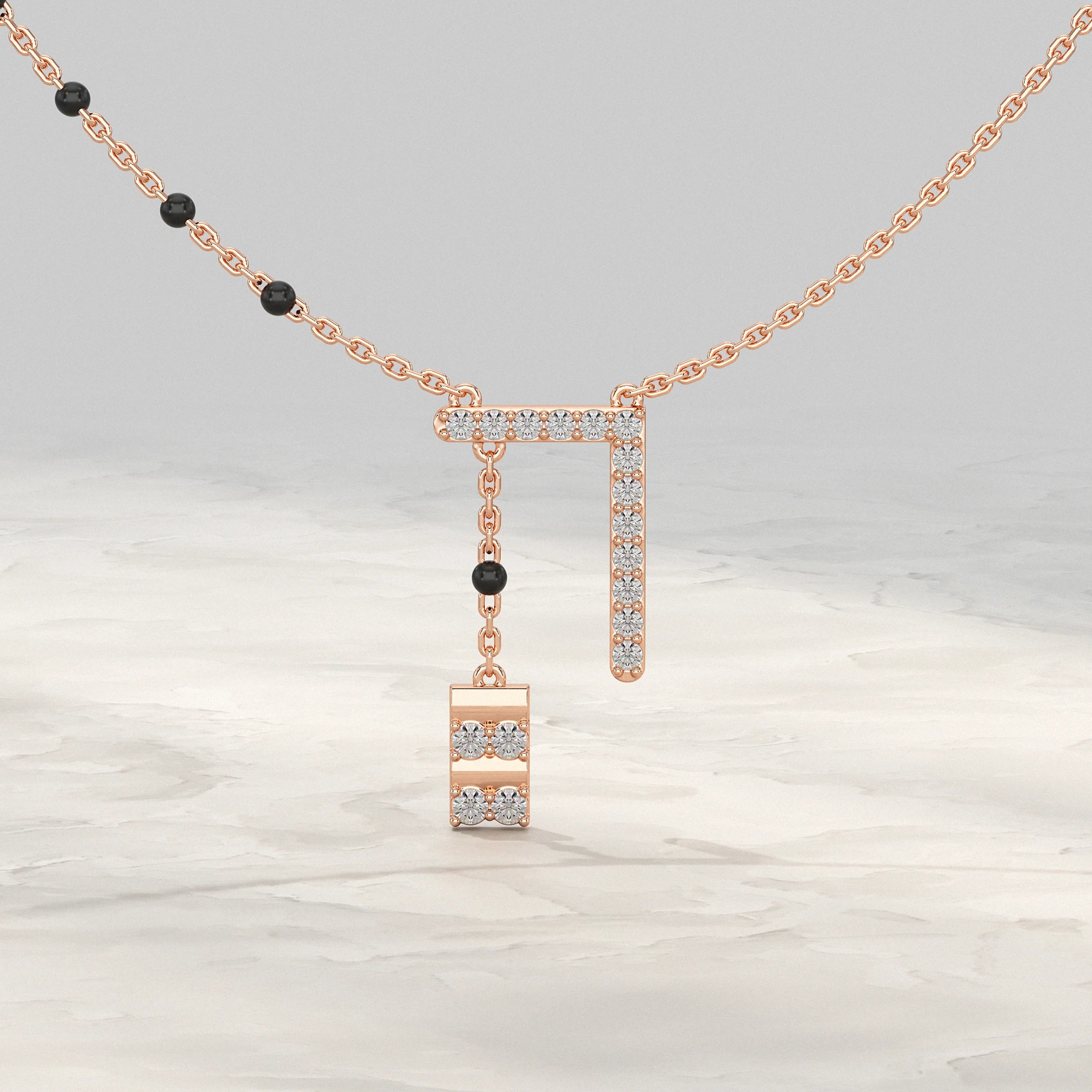 Linear Drop Style Lab Grown Mangalsutra Mangal Sutra
