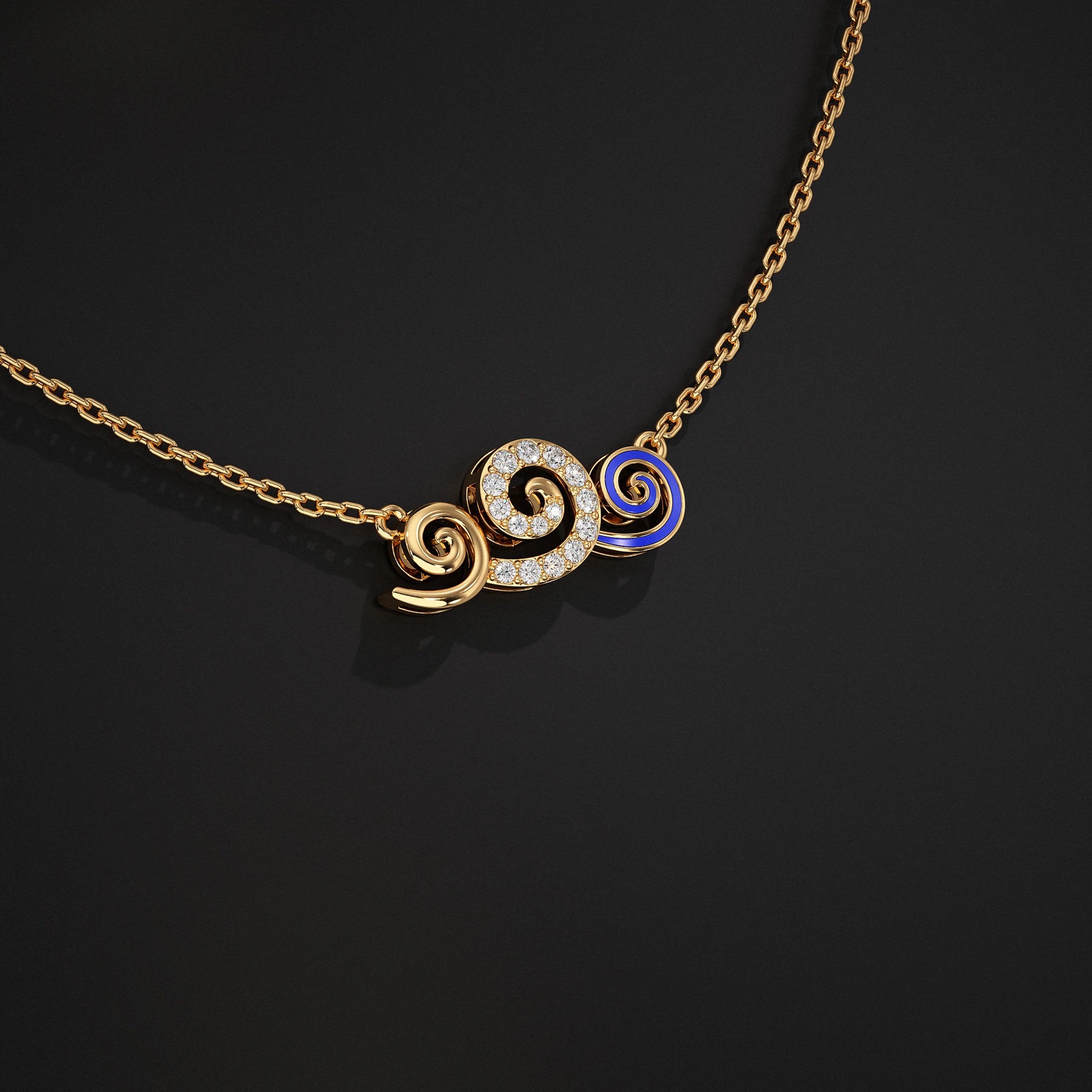 Rose Gold Spiral Pendant Necklace Pendant