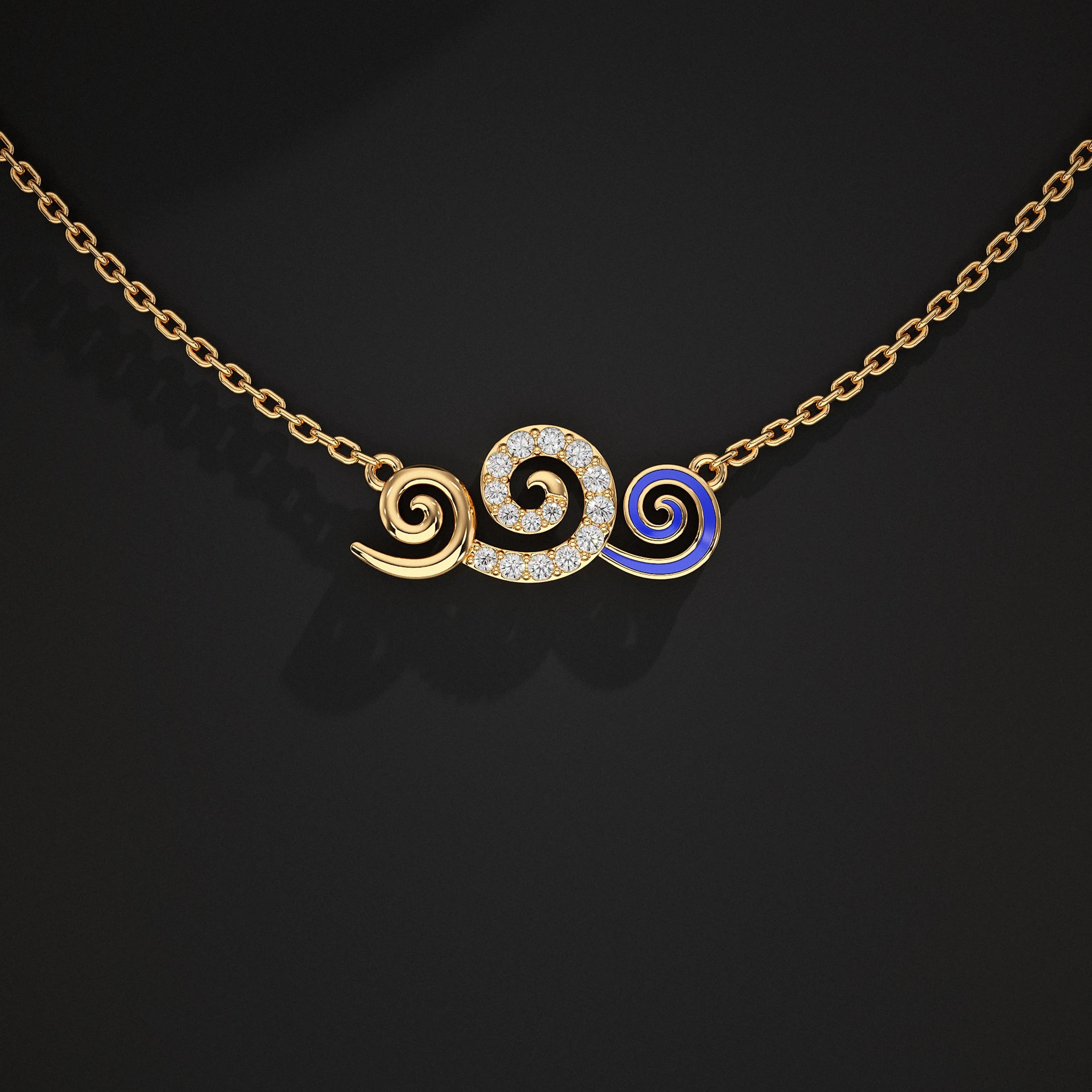 Rose Gold Spiral Pendant Necklace Pendant